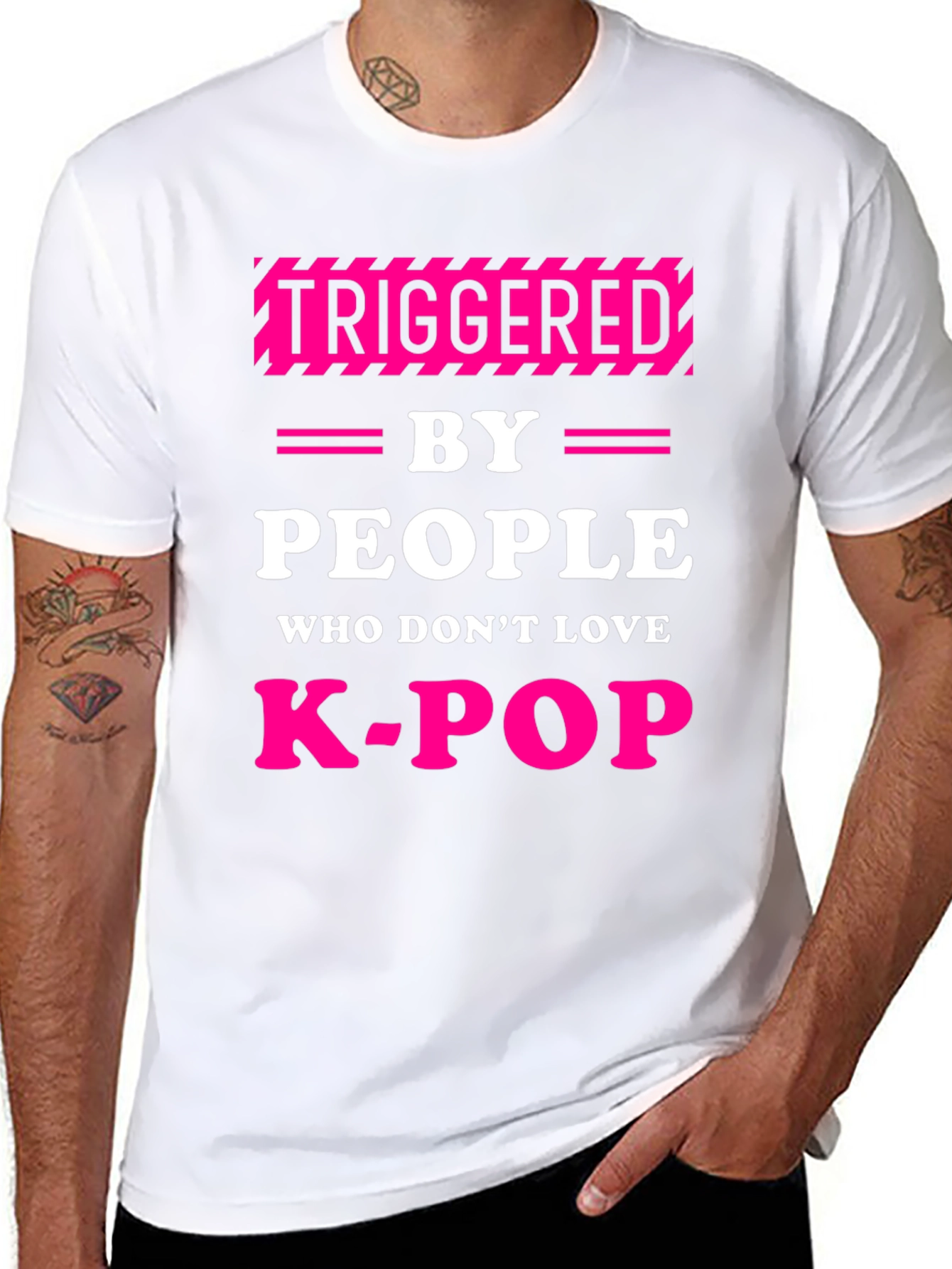 Triggered By People Who Dont Love K-Pop Black T-Shirt