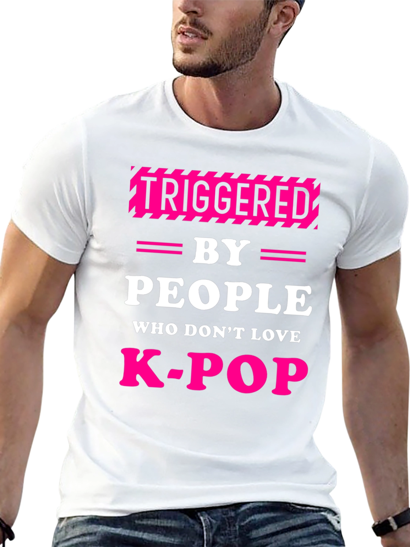 Triggered By People Who Dont Love K-Pop Black T-Shirt