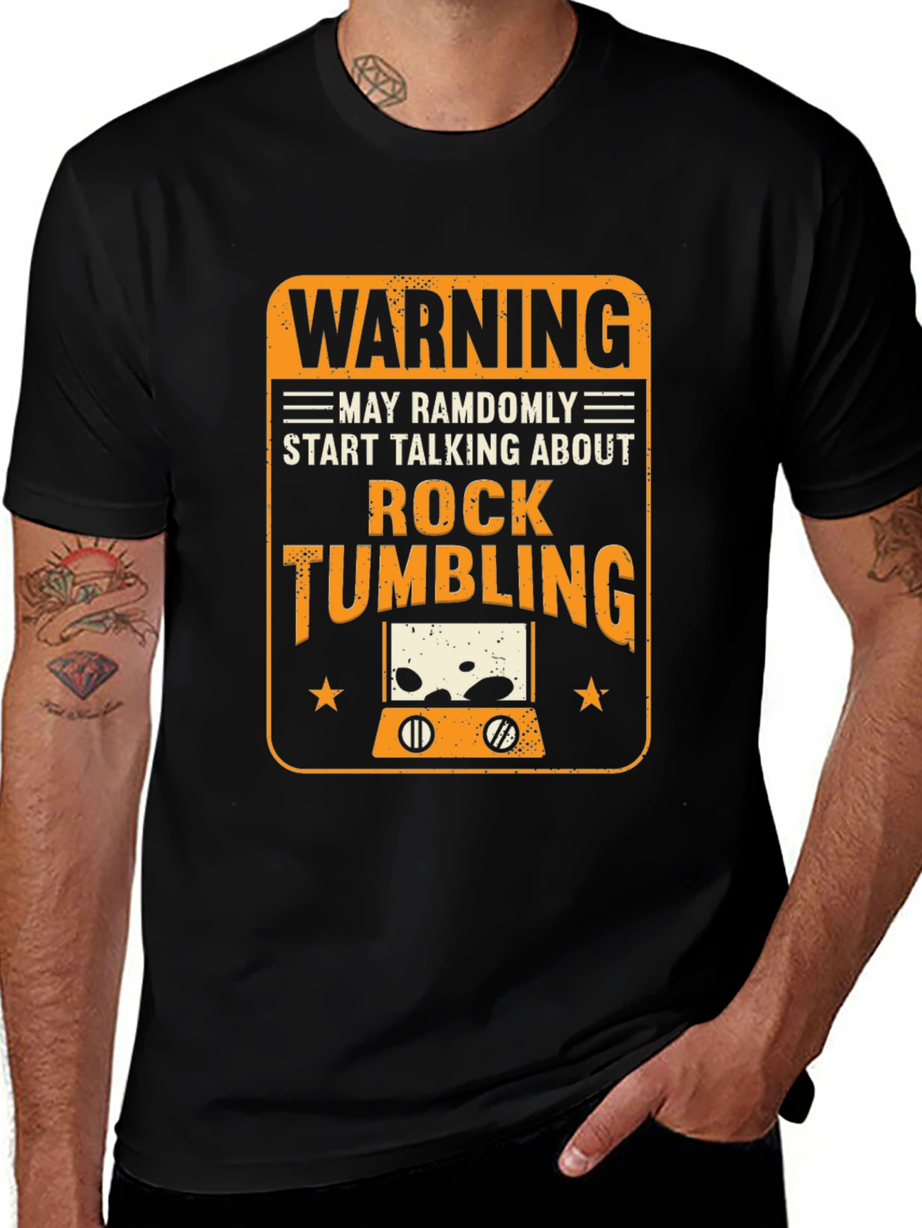Rock Tumbling Warning Graphic Tee