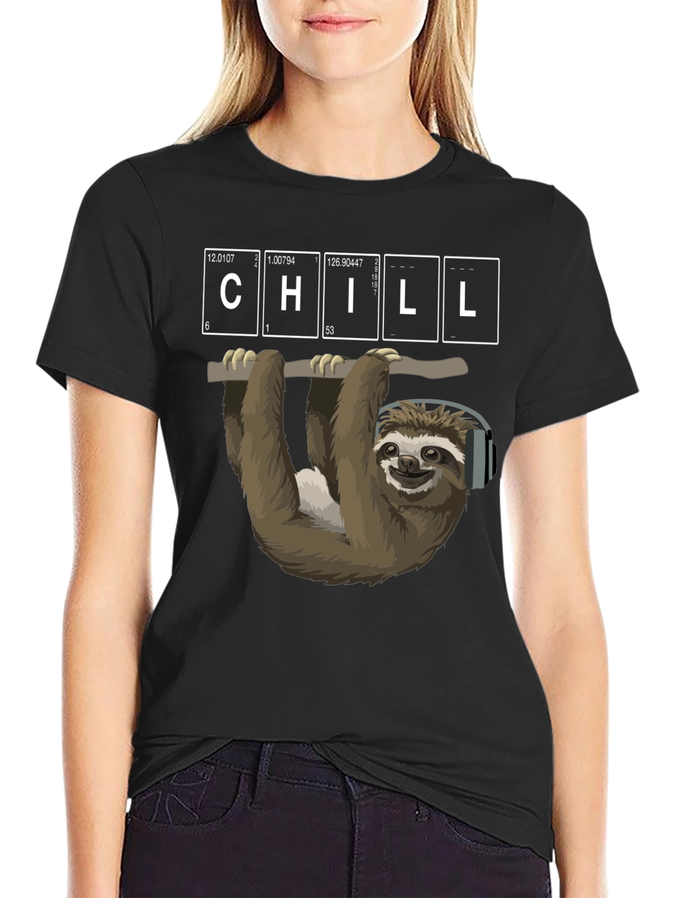 Chill Sloth Periodic Table T-Shirt