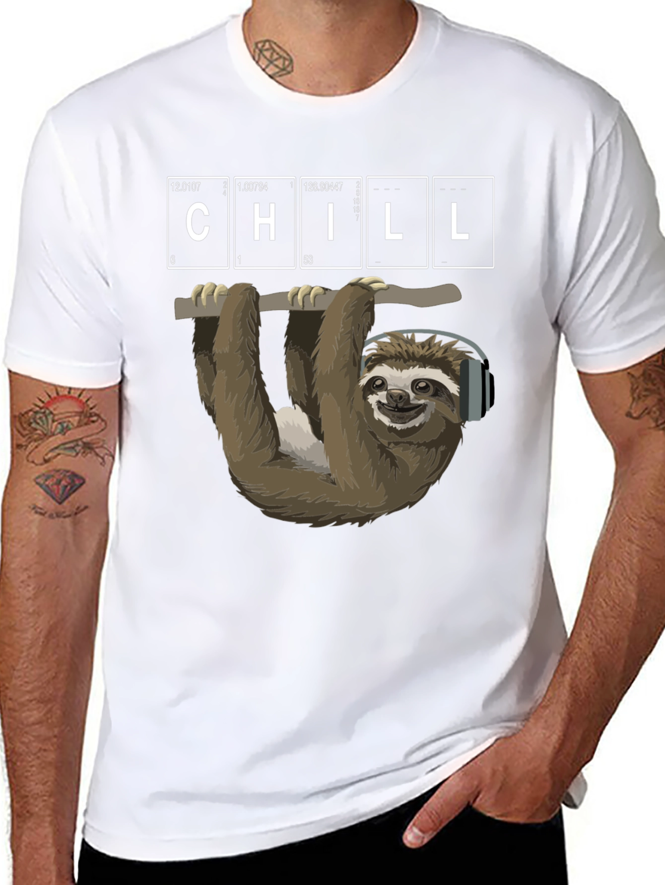 Chill Sloth Periodic Table T-Shirt