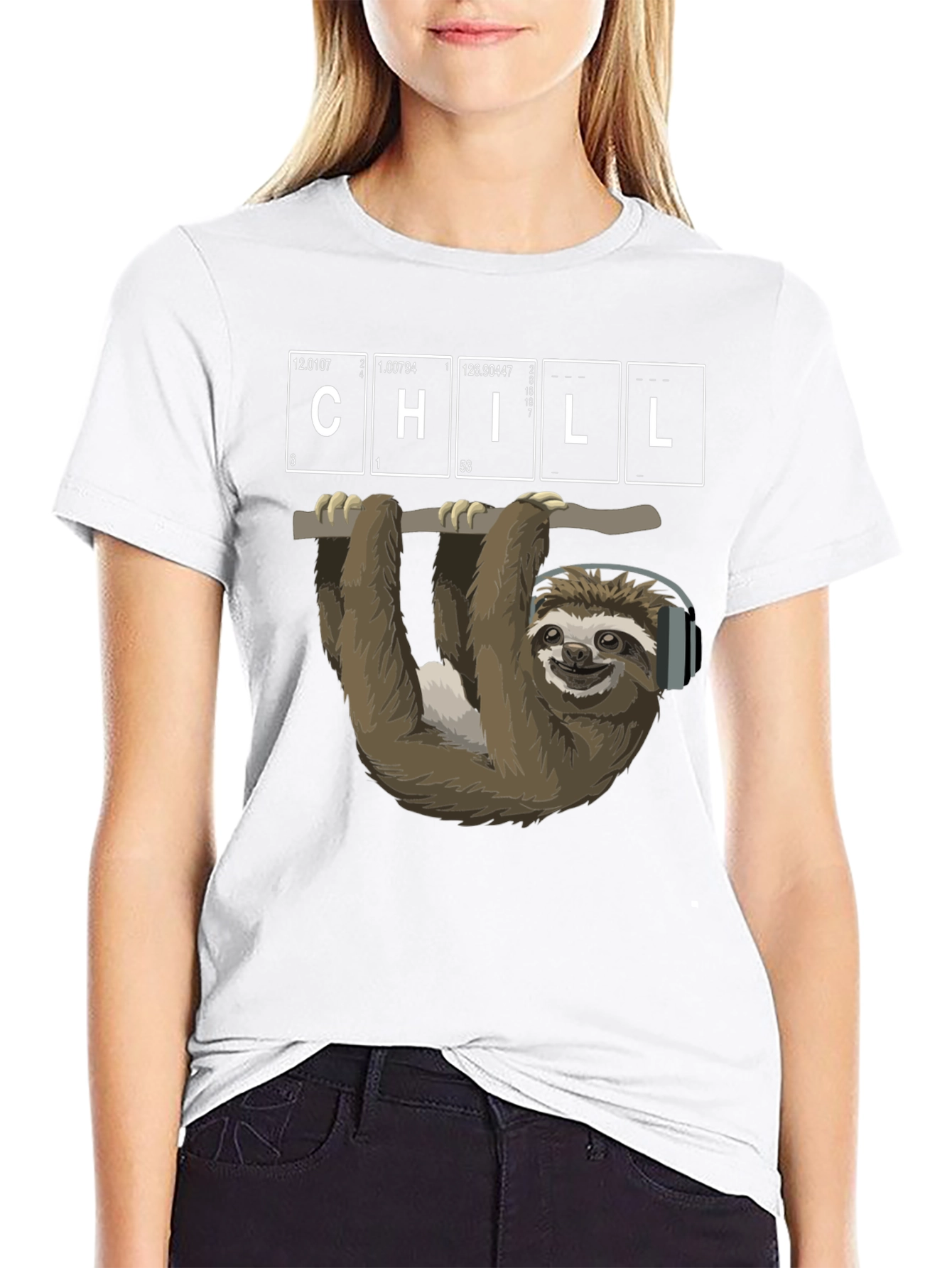 Chill Sloth Periodic Table T-Shirt