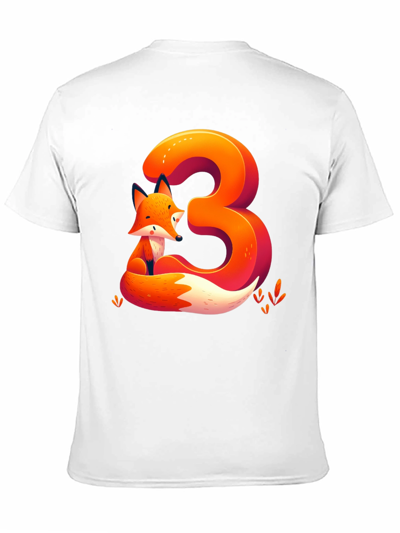 Fox Number 3 Graphic Tee - Cute Animal Shirt
