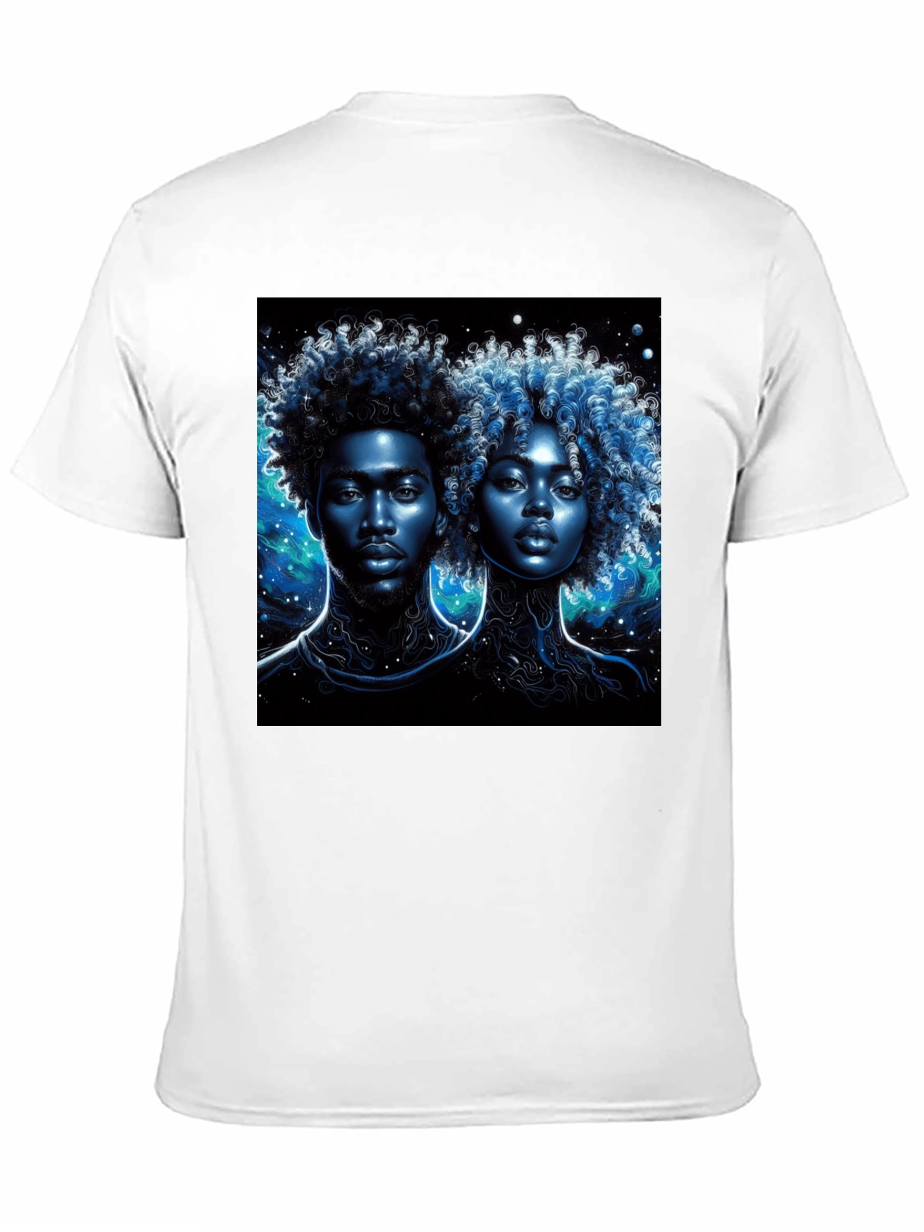 Nebula Couple Black Graphic Tee