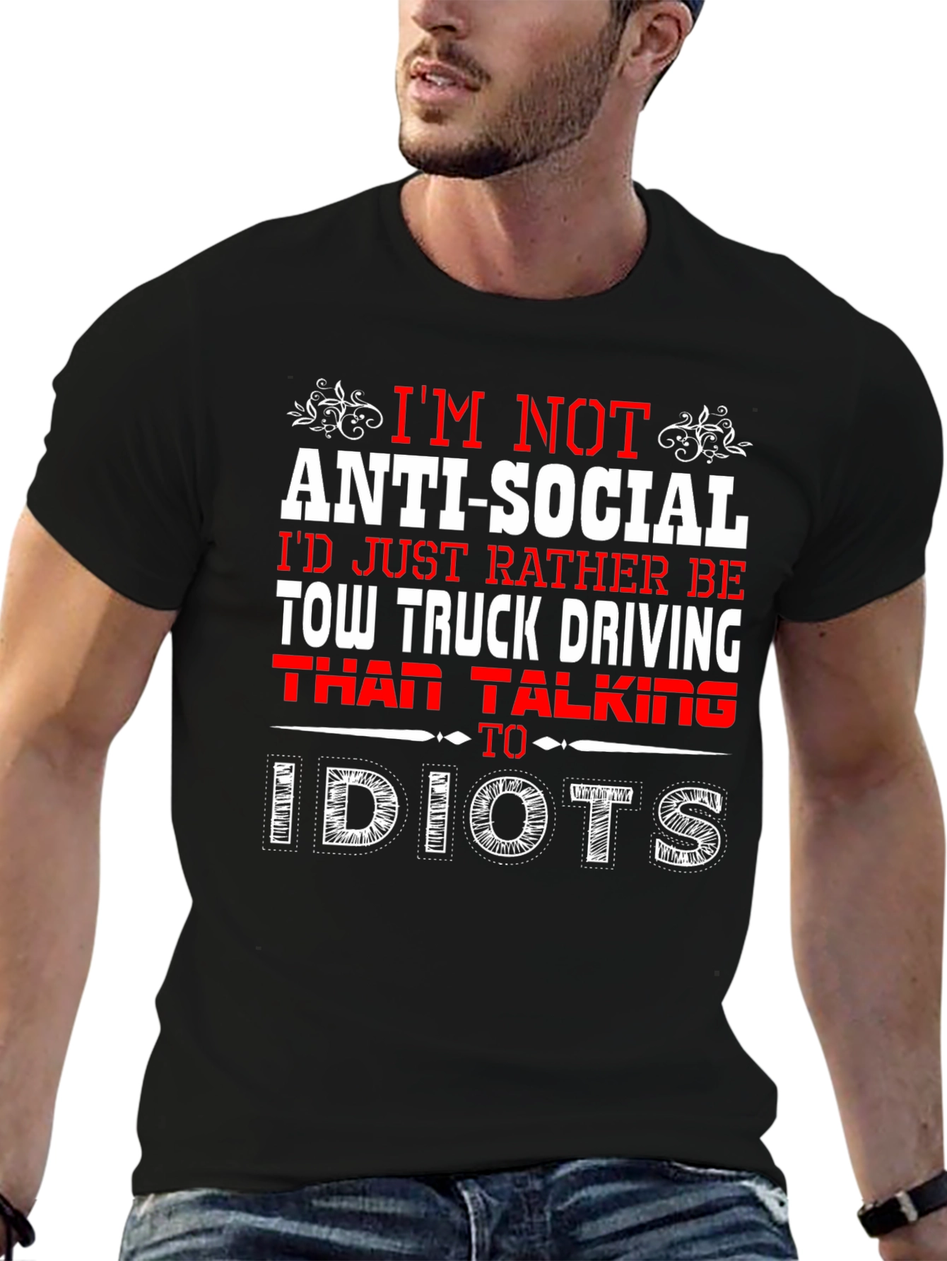 Anti-Social Tow Truck Driver Novelty T-Shirt