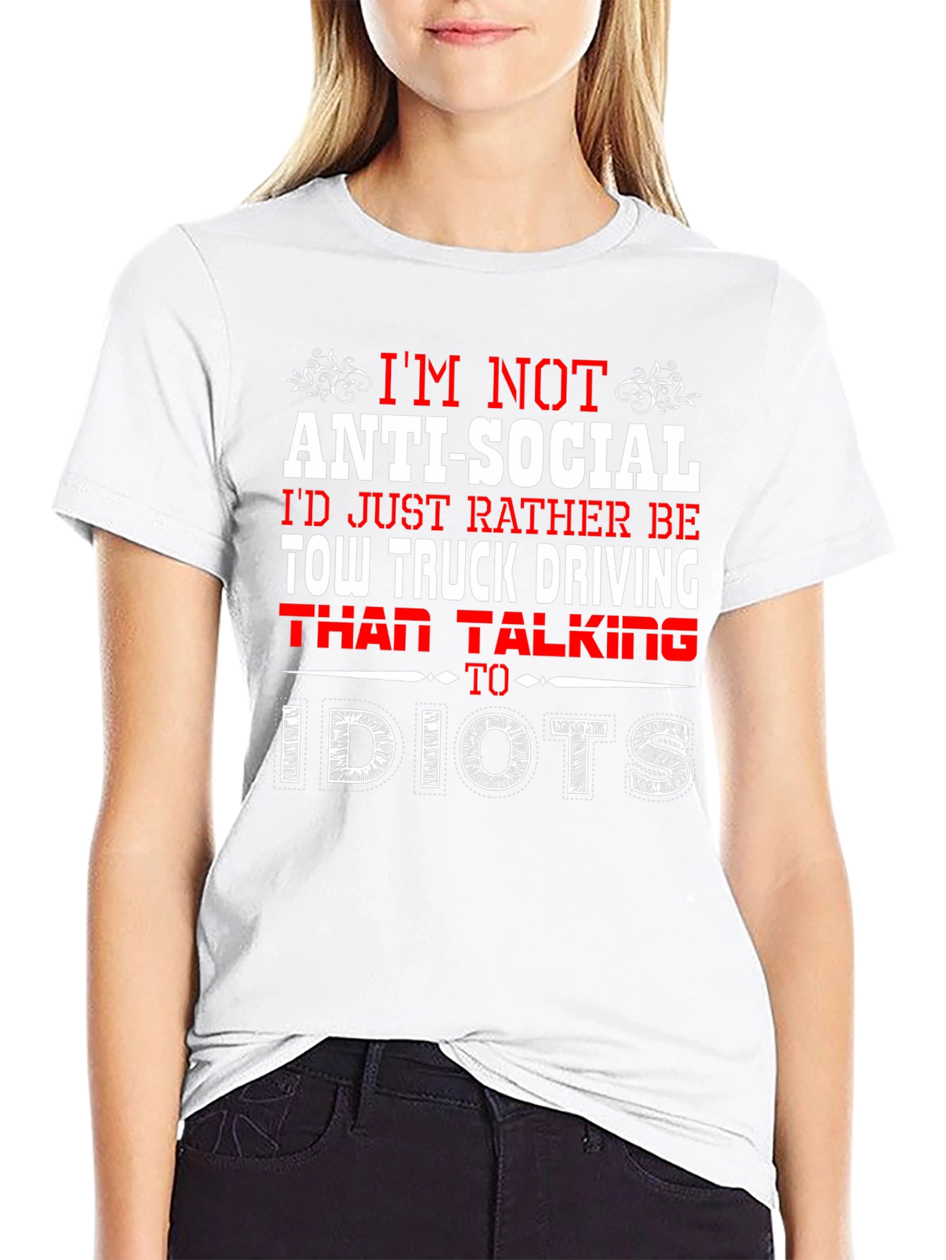 Anti-Social Tow Truck Driver Novelty T-Shirt