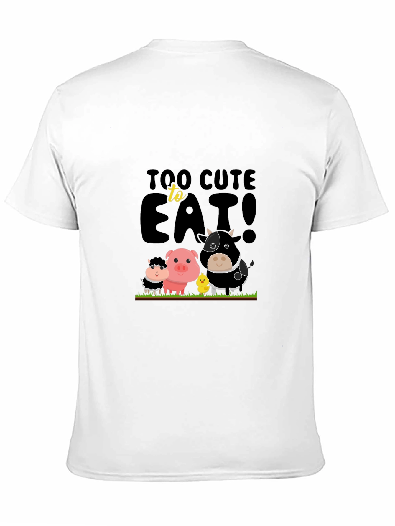 Cute Animals Too Cute To Eat Black T-Shirt