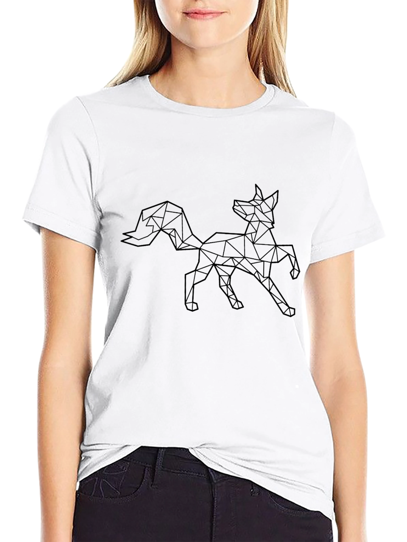 Geometric Fox Graphic Tee - Modern Design