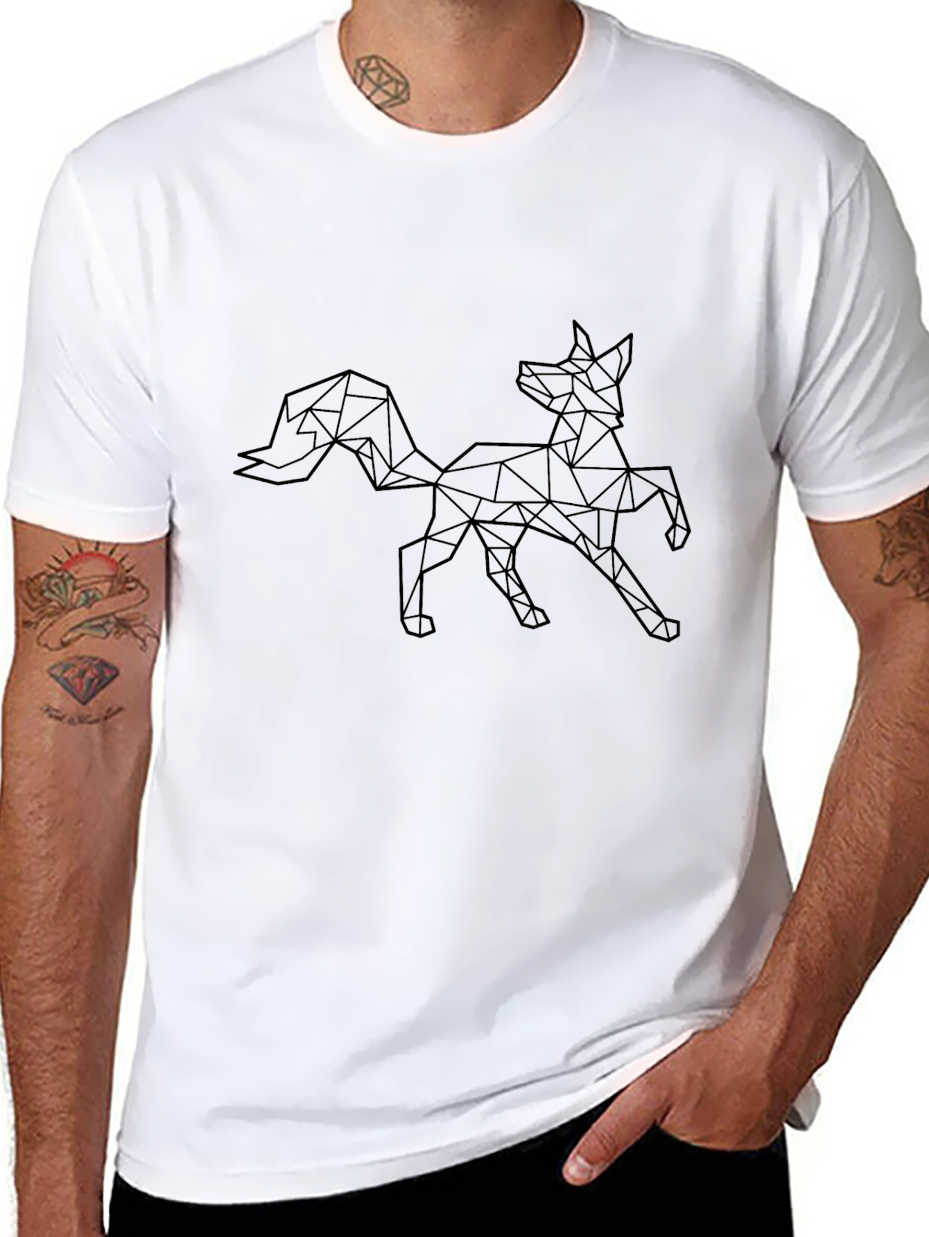 Geometric Fox Graphic Tee - Modern Design
