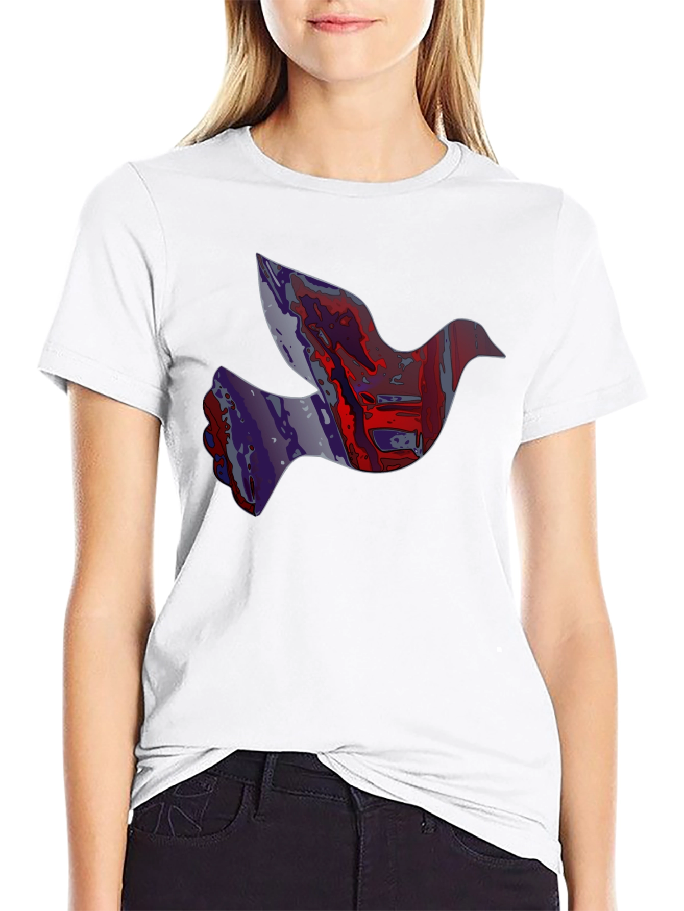 Dove Graphic Print Mens Black T-Shirt