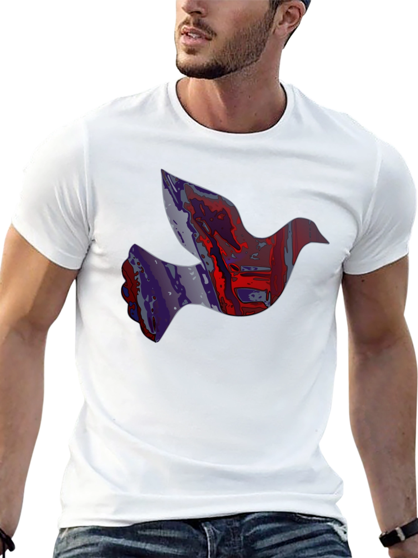 Dove Graphic Print Mens Black T-Shirt
