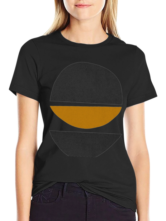 Modern Graphic Tee - Abstract Circle Design - Black