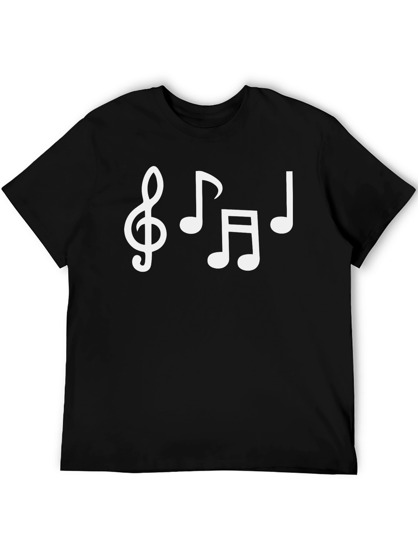 Musical Notes T-Shirt - Black Cotton Blend
