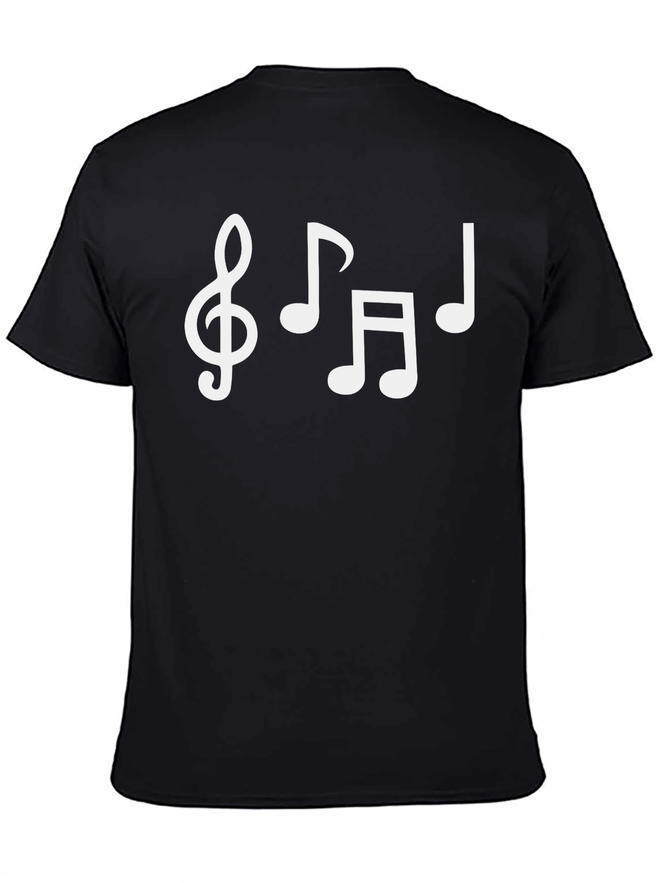 Musical Notes T-Shirt - Black Cotton Blend