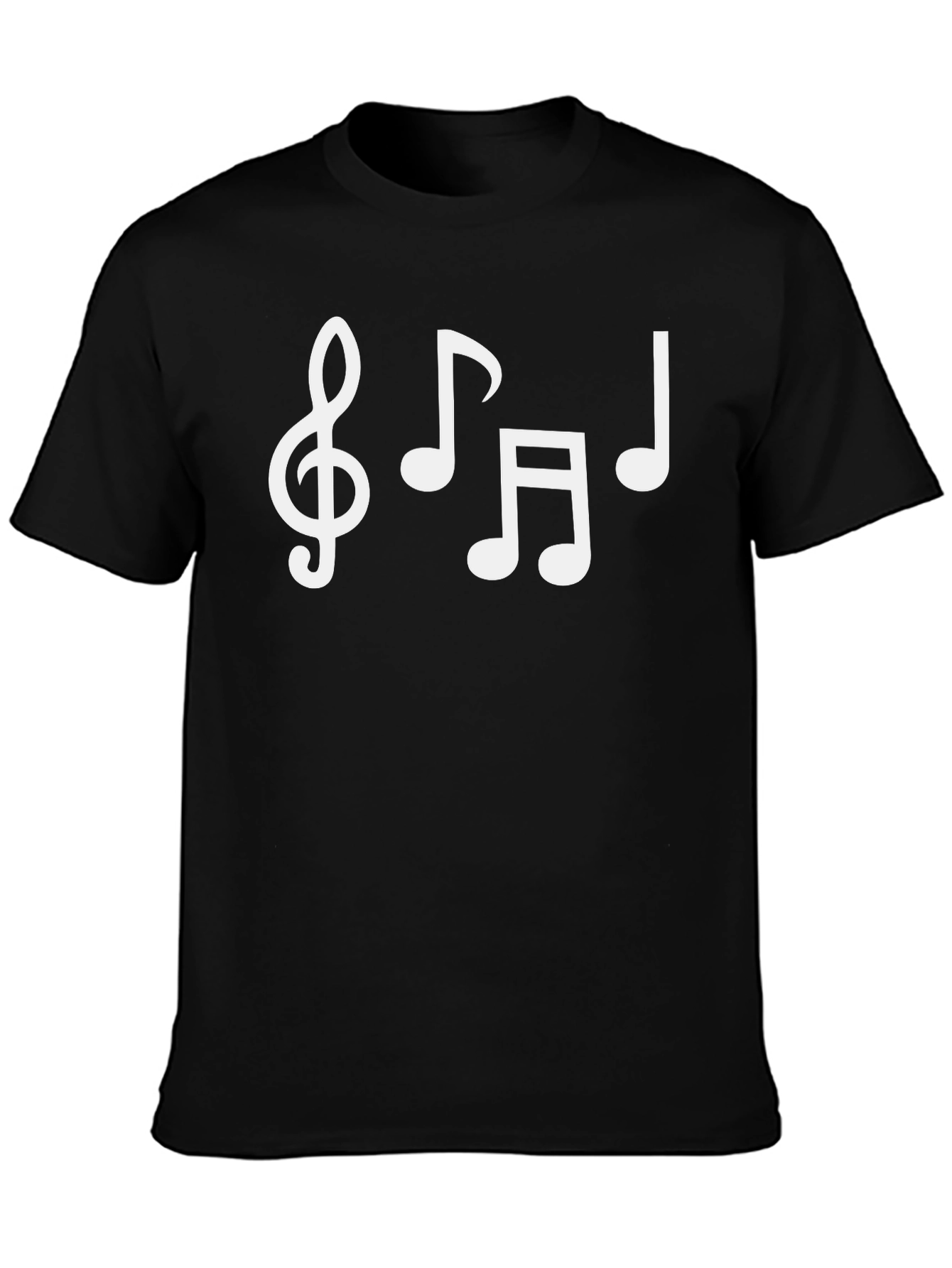 Musical Notes T-Shirt - Black Cotton Blend