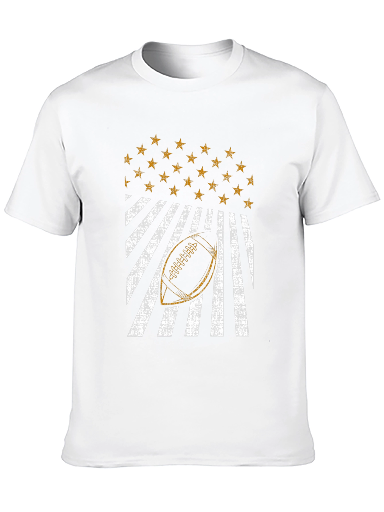 Patriotic Football Graphic Tee - Distressed USA Design