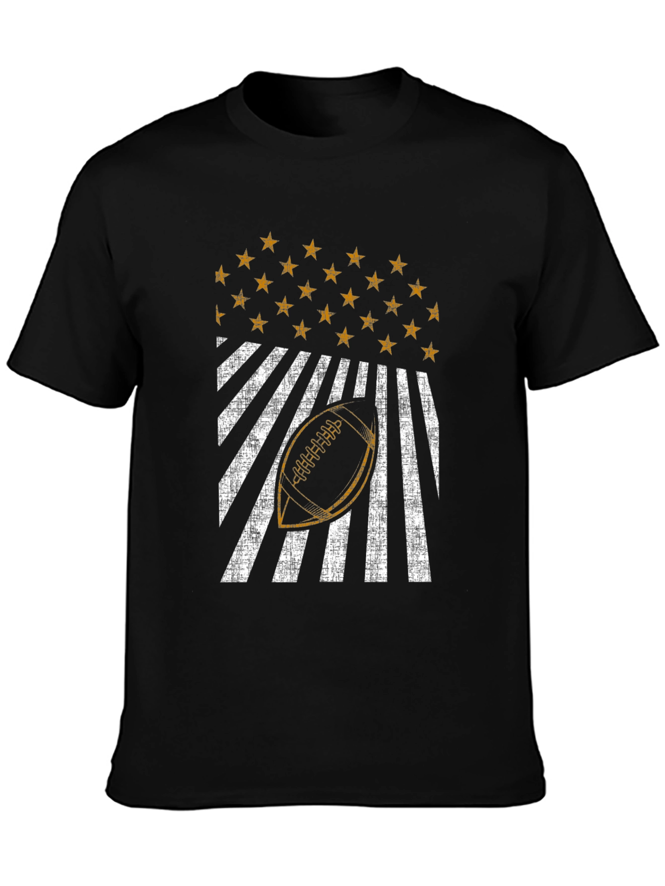 Patriotic Football Graphic Tee - Distressed USA Design