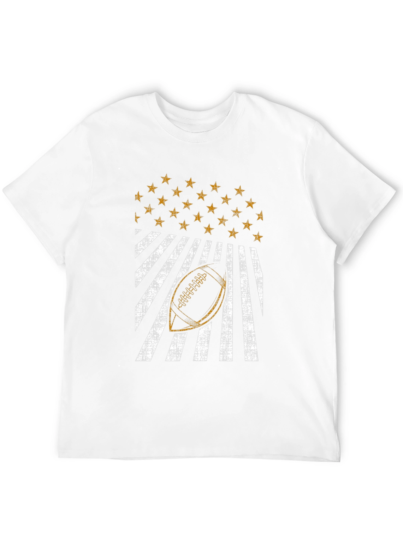 Patriotic Football Graphic Tee - Distressed USA Design