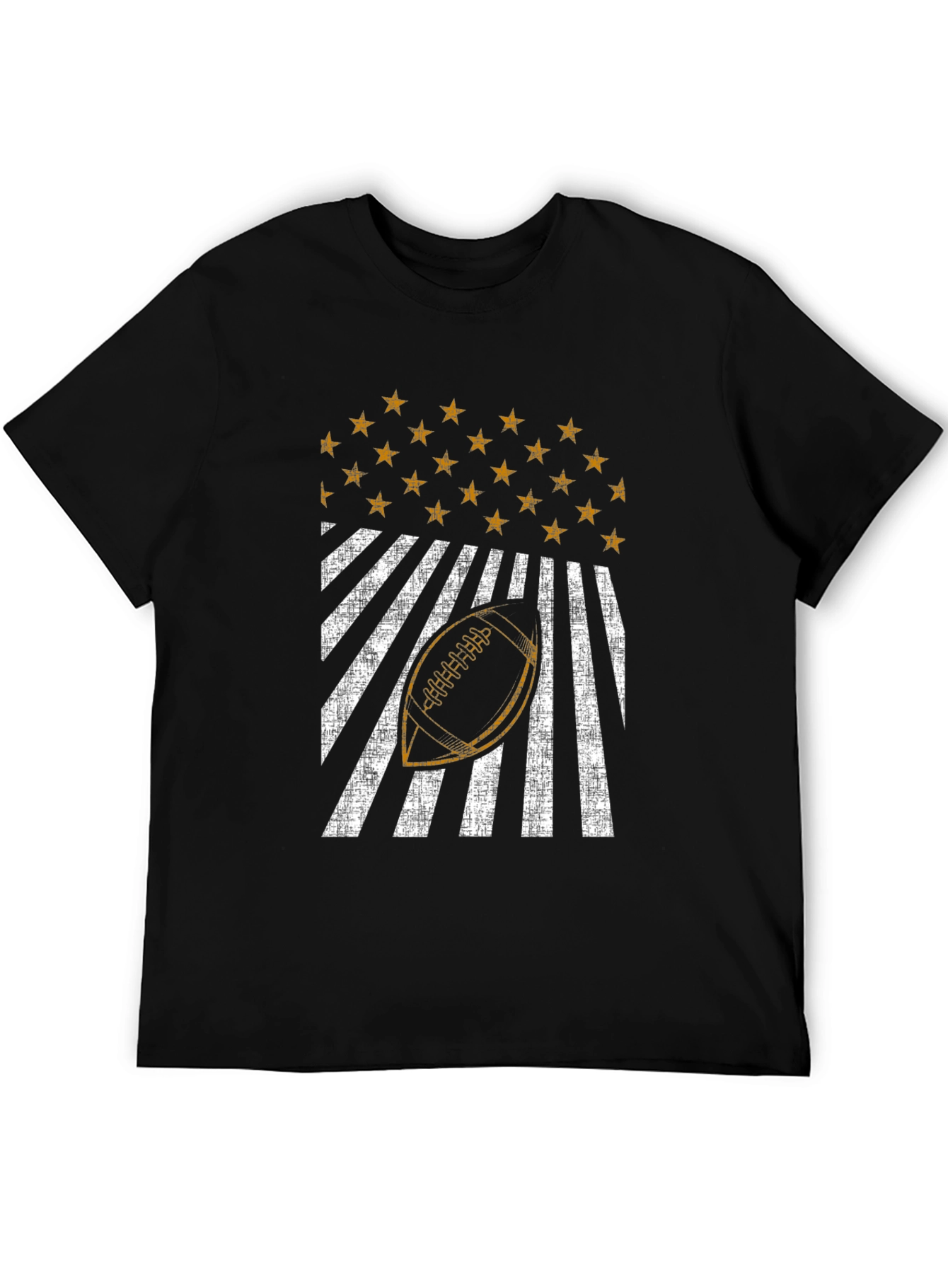 Patriotic Football Graphic Tee - Distressed USA Design