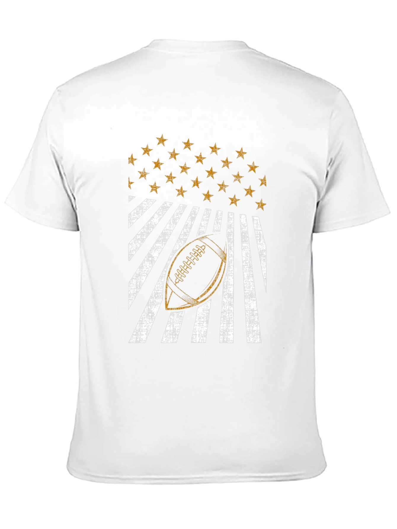 Patriotic Football Graphic Tee - Distressed USA Design