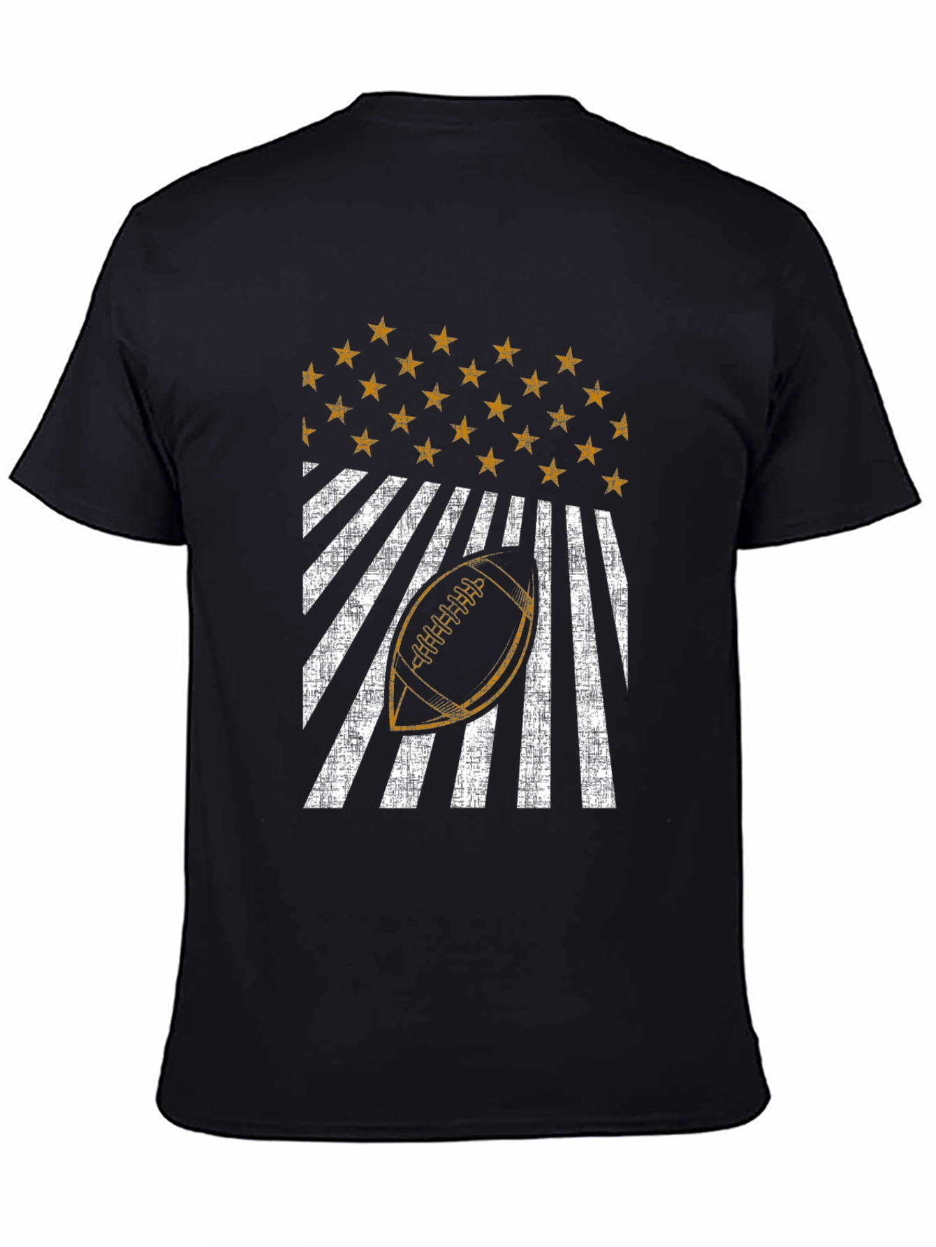 Patriotic Football Graphic Tee - Distressed USA Design