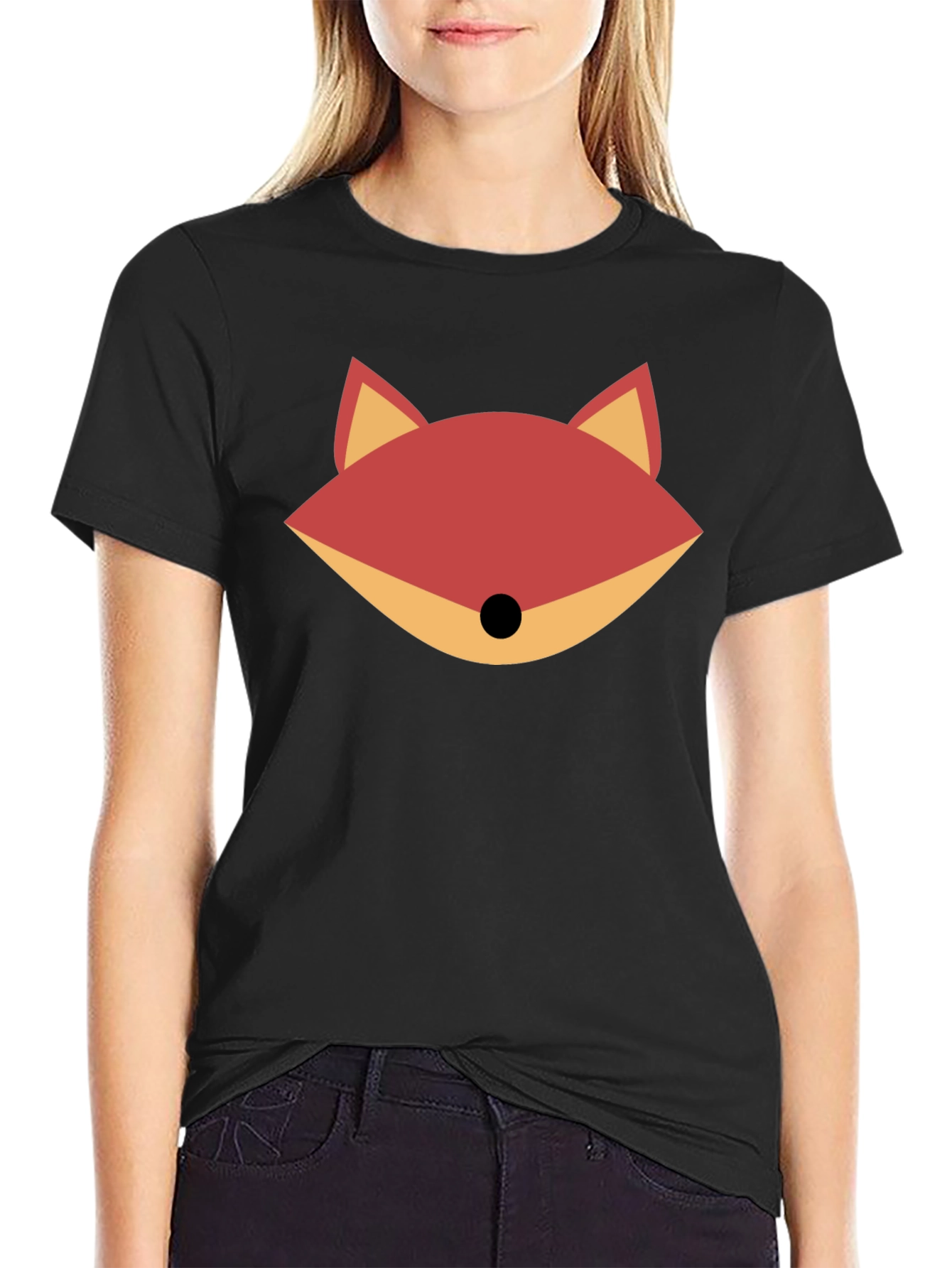 Fox Graphic Print Black T-Shirt