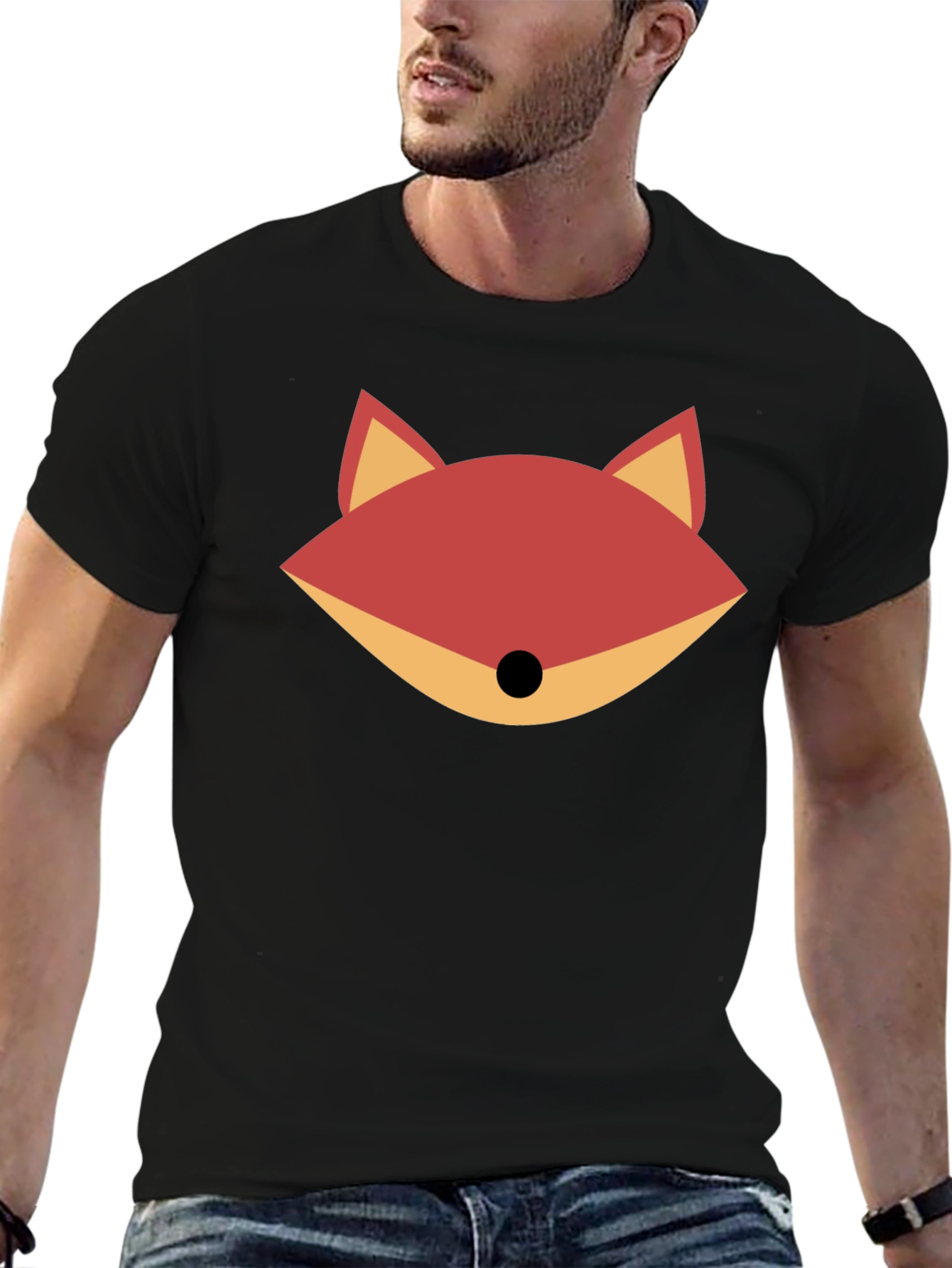 Fox Graphic Print Black T-Shirt