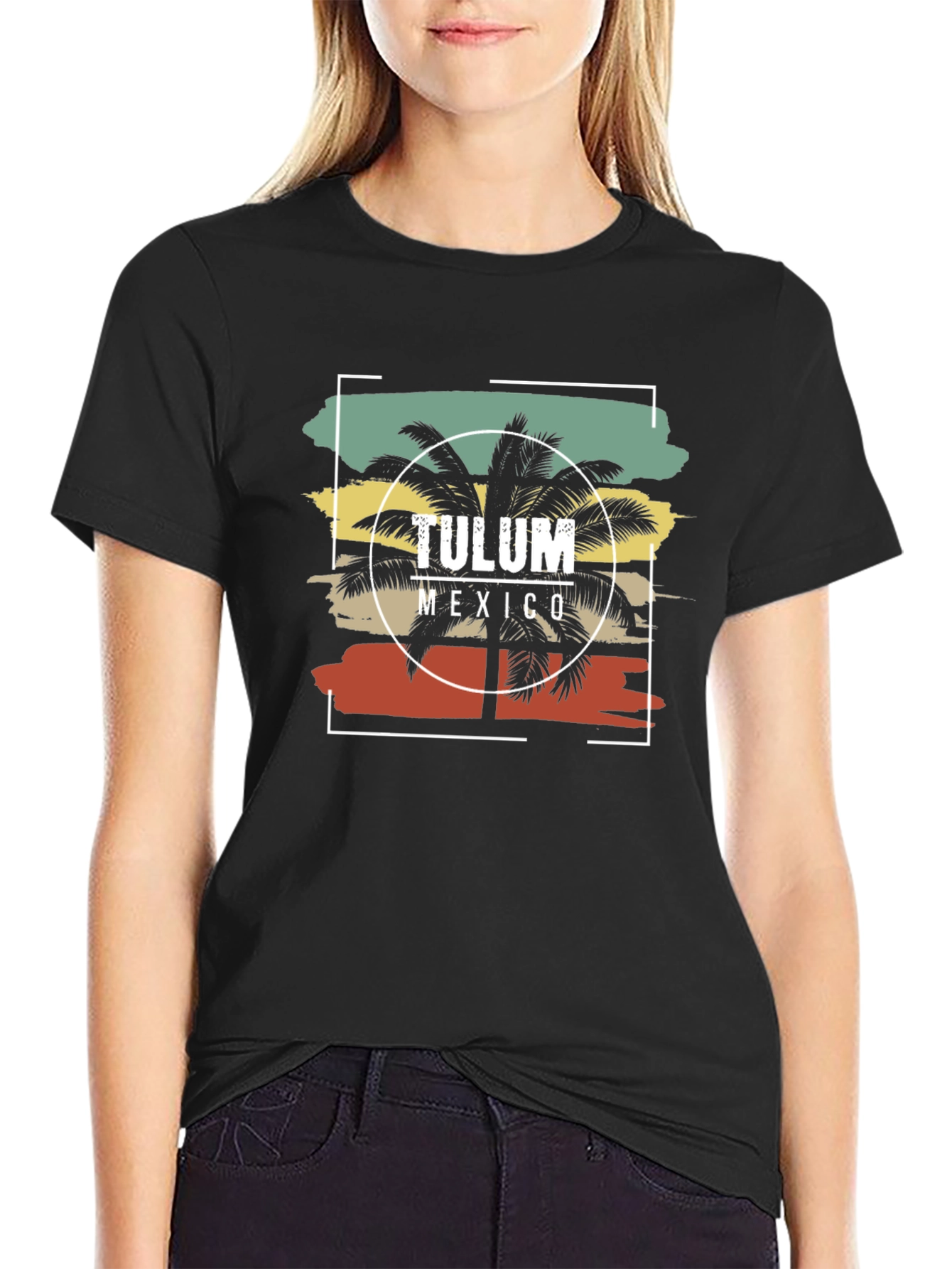Tulum Mexico Palm Tree Graphic Tee