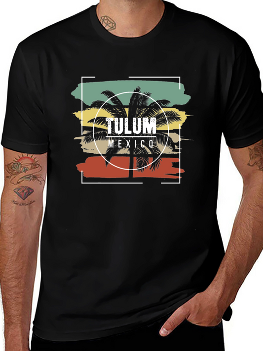 Tulum Mexico Palm Tree Graphic Tee