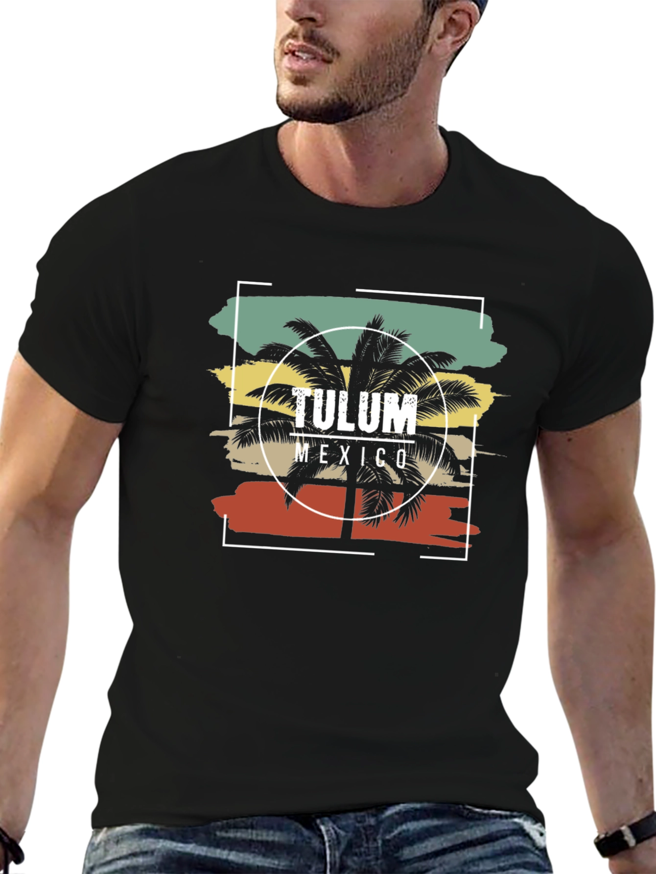Tulum Mexico Palm Tree Graphic Tee