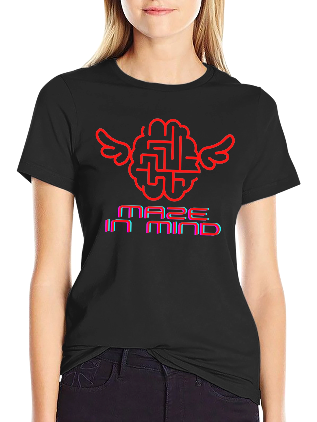 Maze in Mind Graphic T-Shirt - Brain Wings