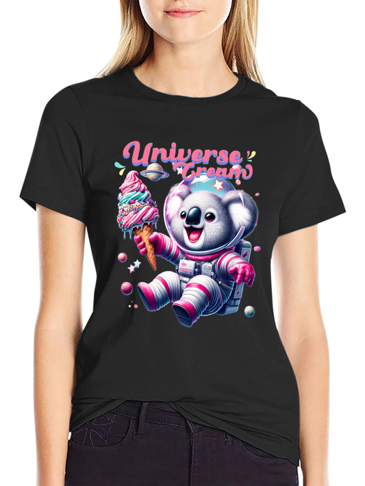Koala Astronaut Ice Cream T-Shirt - Universe Cream