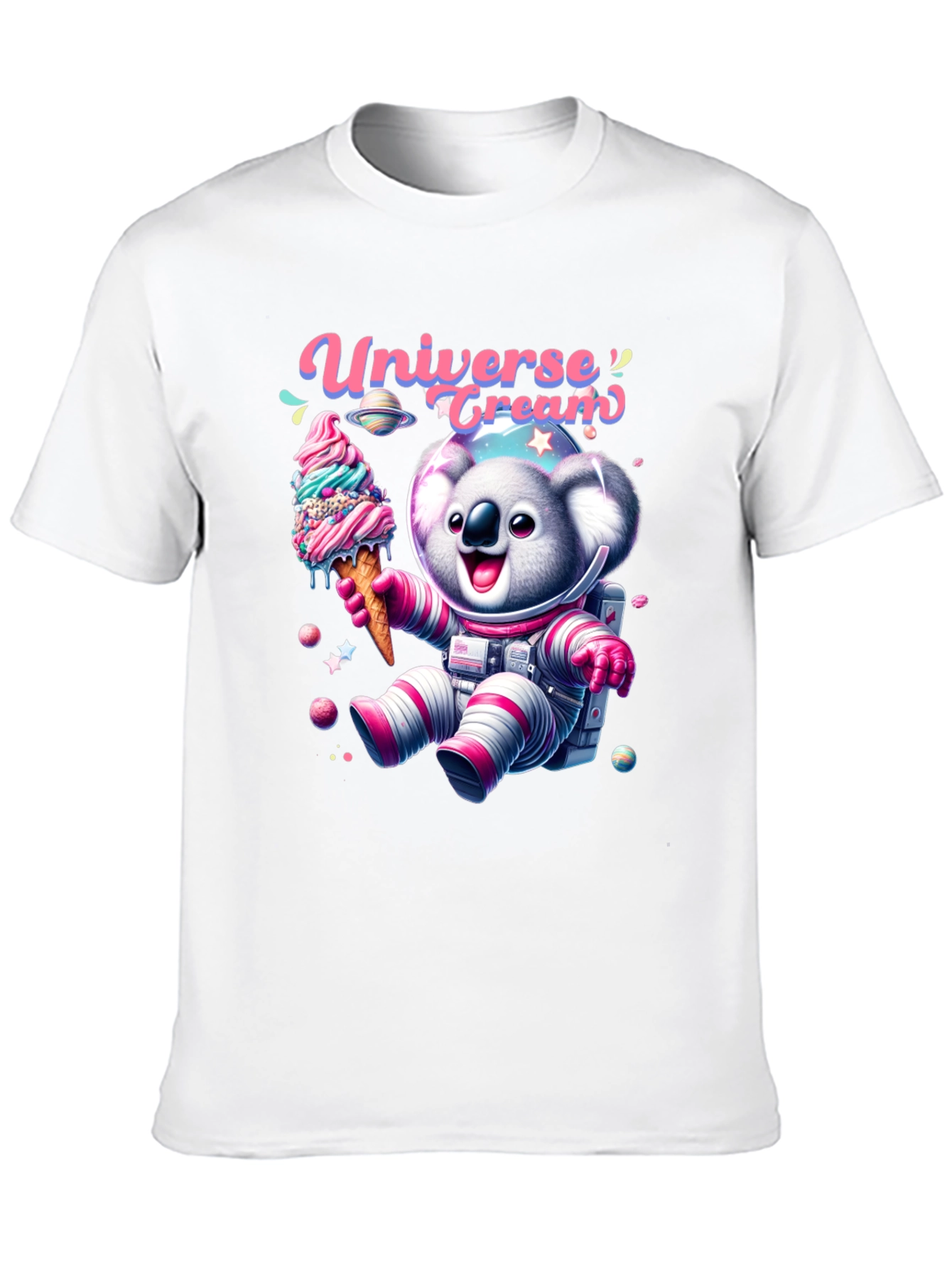 Koala Astronaut Ice Cream T-Shirt - Universe Cream
