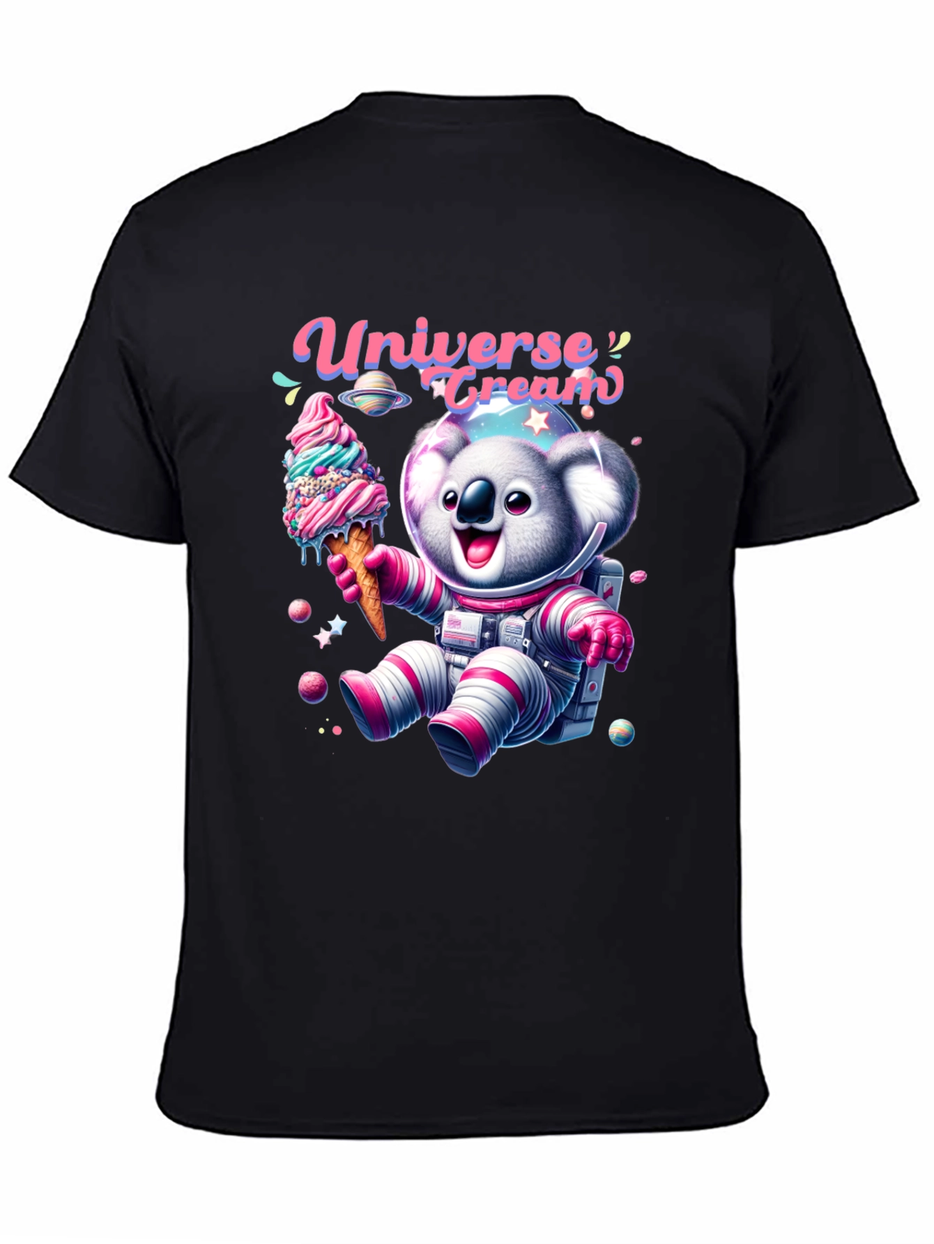 Koala Astronaut Ice Cream T-Shirt - Universe Cream