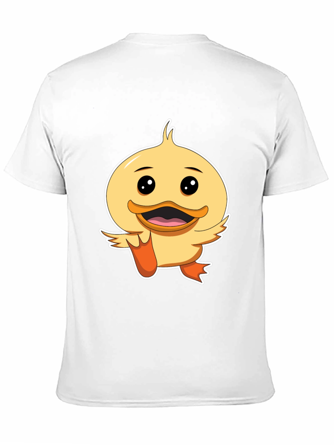 Duck Cartoon Graphic Tee - Black Cotton Shirt
