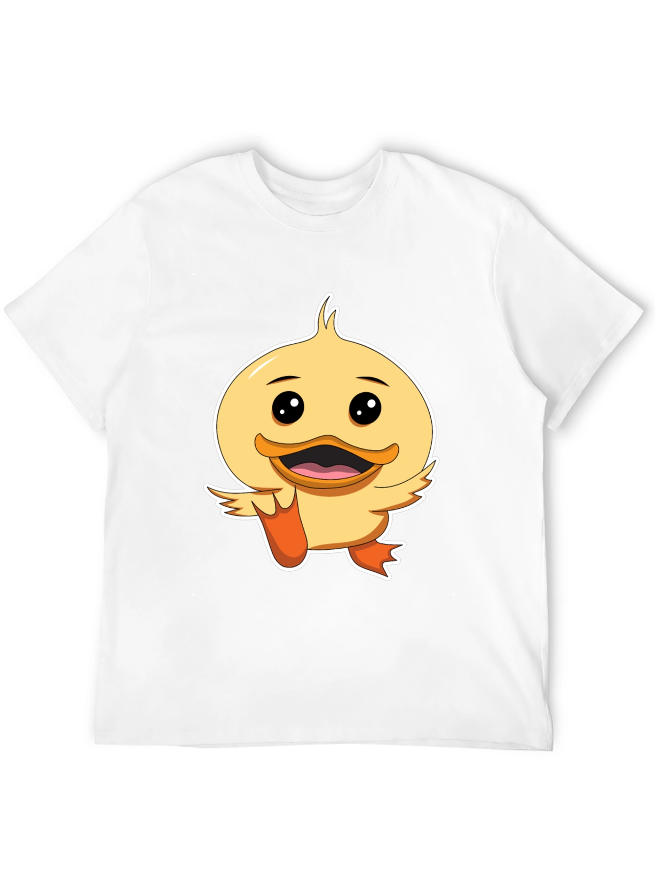 Duck Cartoon Graphic Tee - Black Cotton Shirt