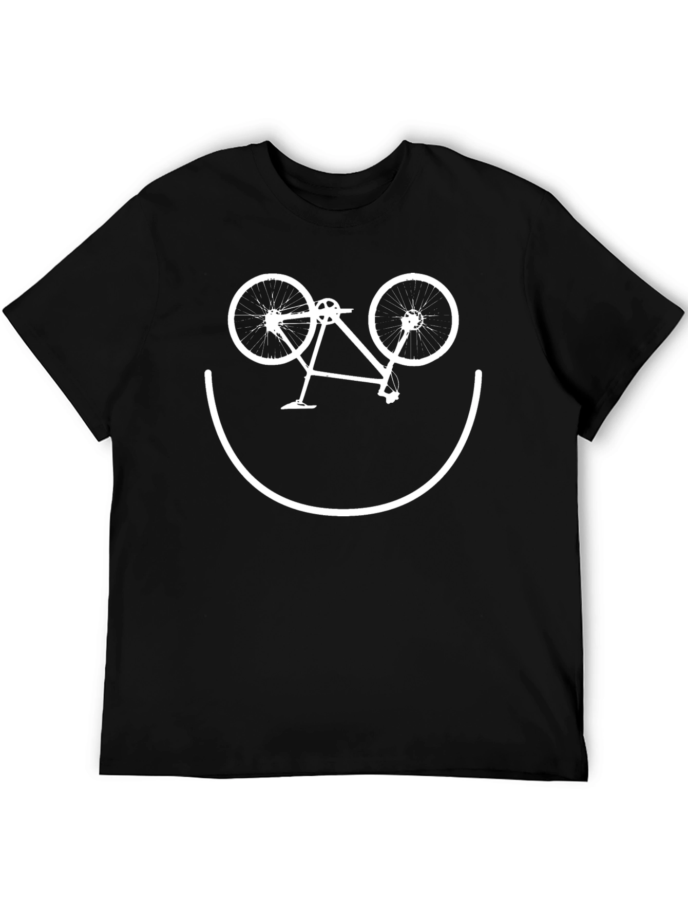 Bike Smile Graphic Tee - Black Cotton T-Shirt