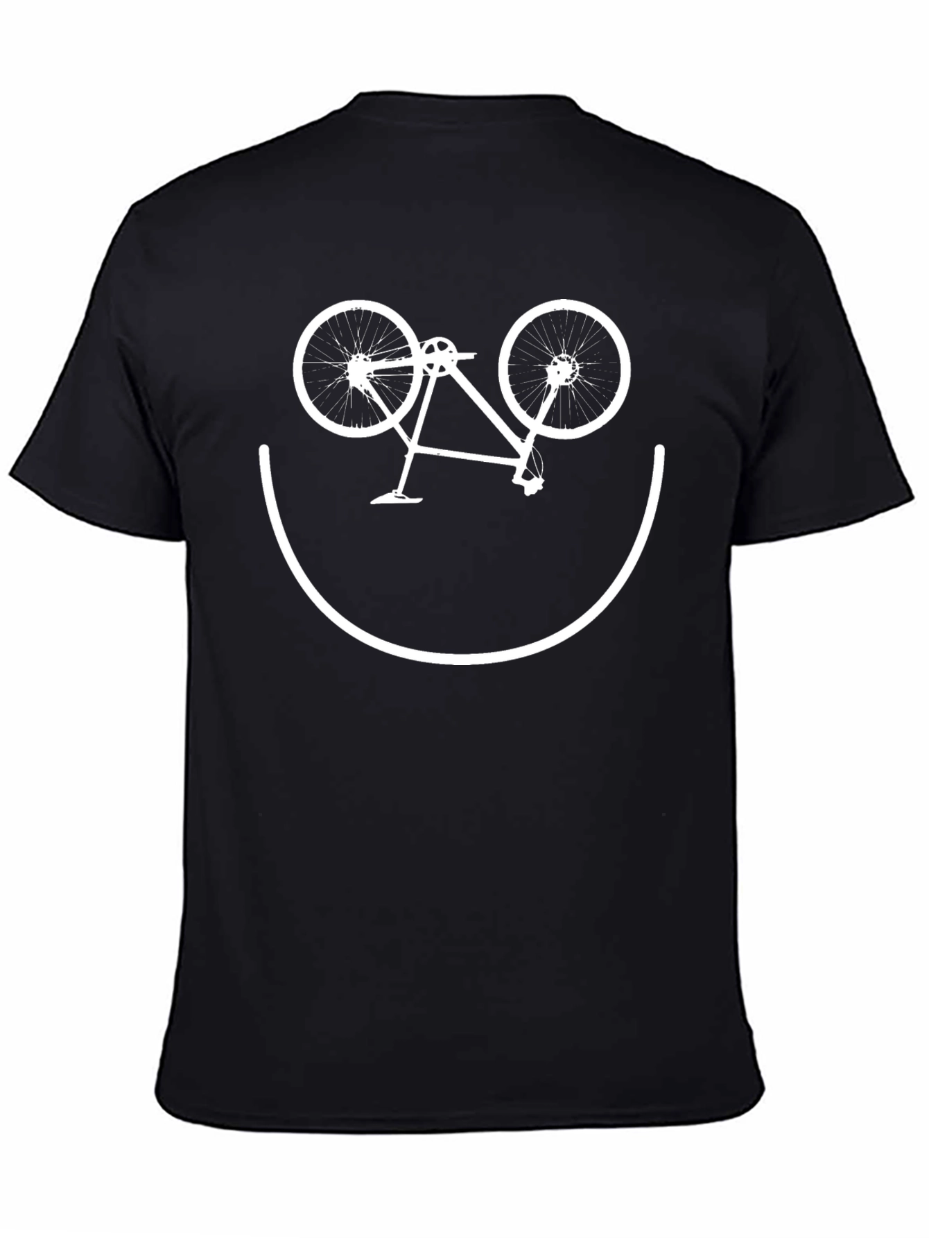 Bike Smile Graphic Tee - Black Cotton T-Shirt