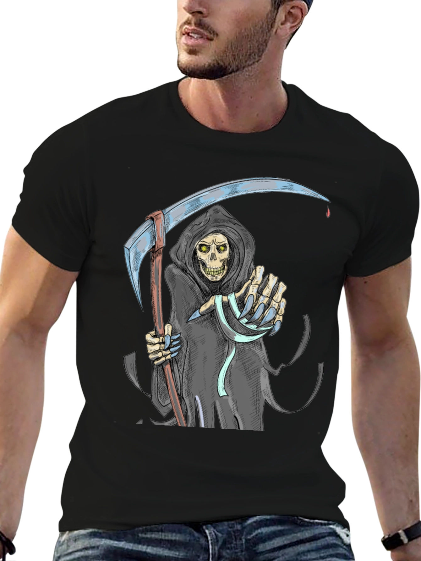 Grim Reaper Graphic T-Shirt - Deathly Halloween Apparel
