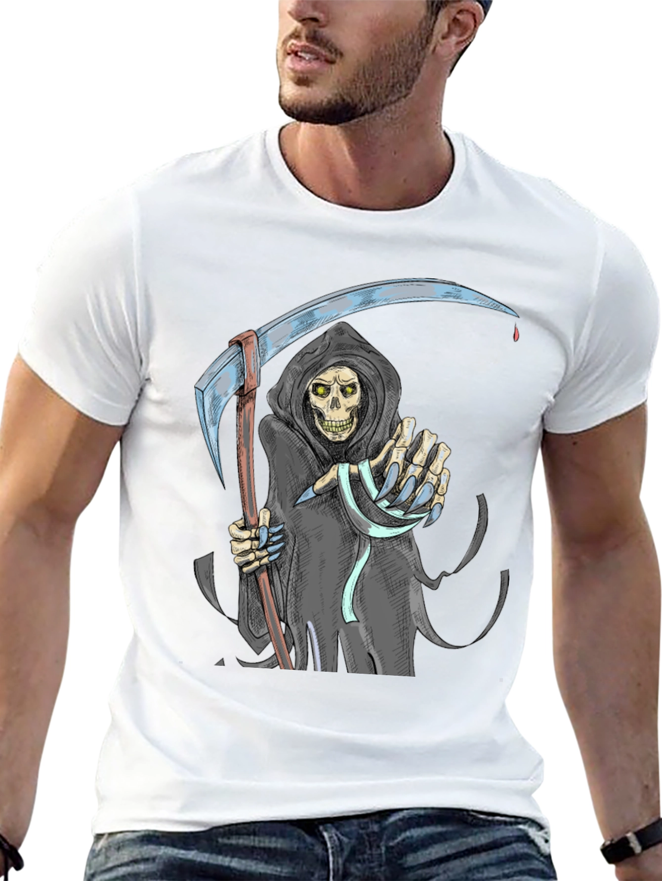 Grim Reaper Graphic T-Shirt - Deathly Halloween Apparel