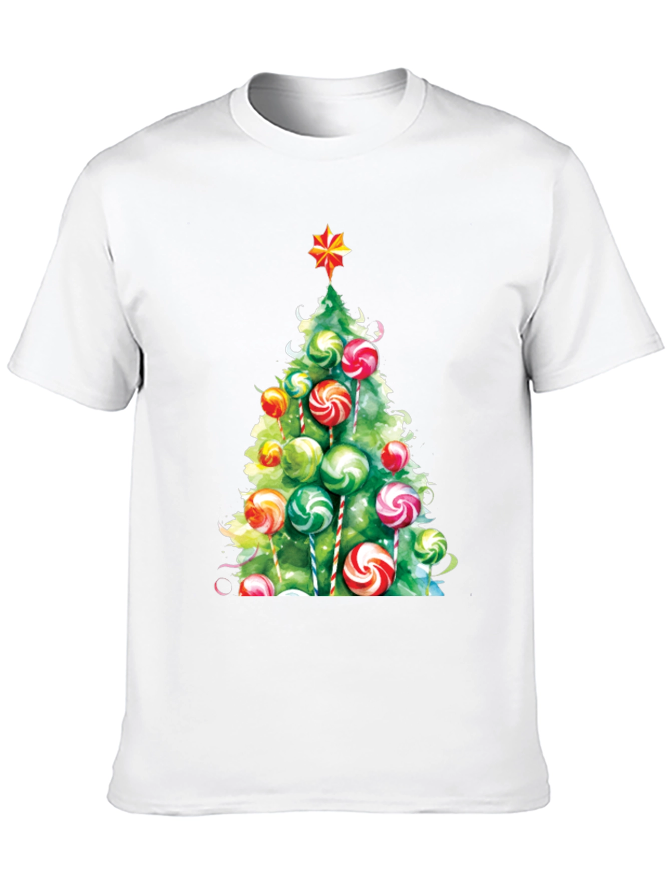 Festive Christmas Tree Lollipop Graphic Tee