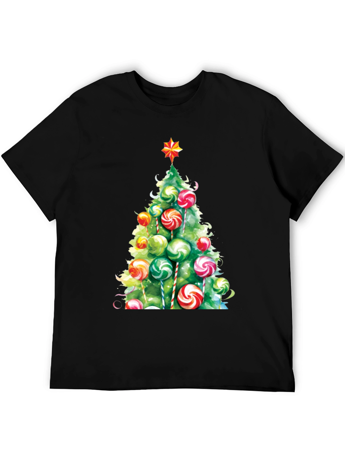 Festive Christmas Tree Lollipop Graphic Tee