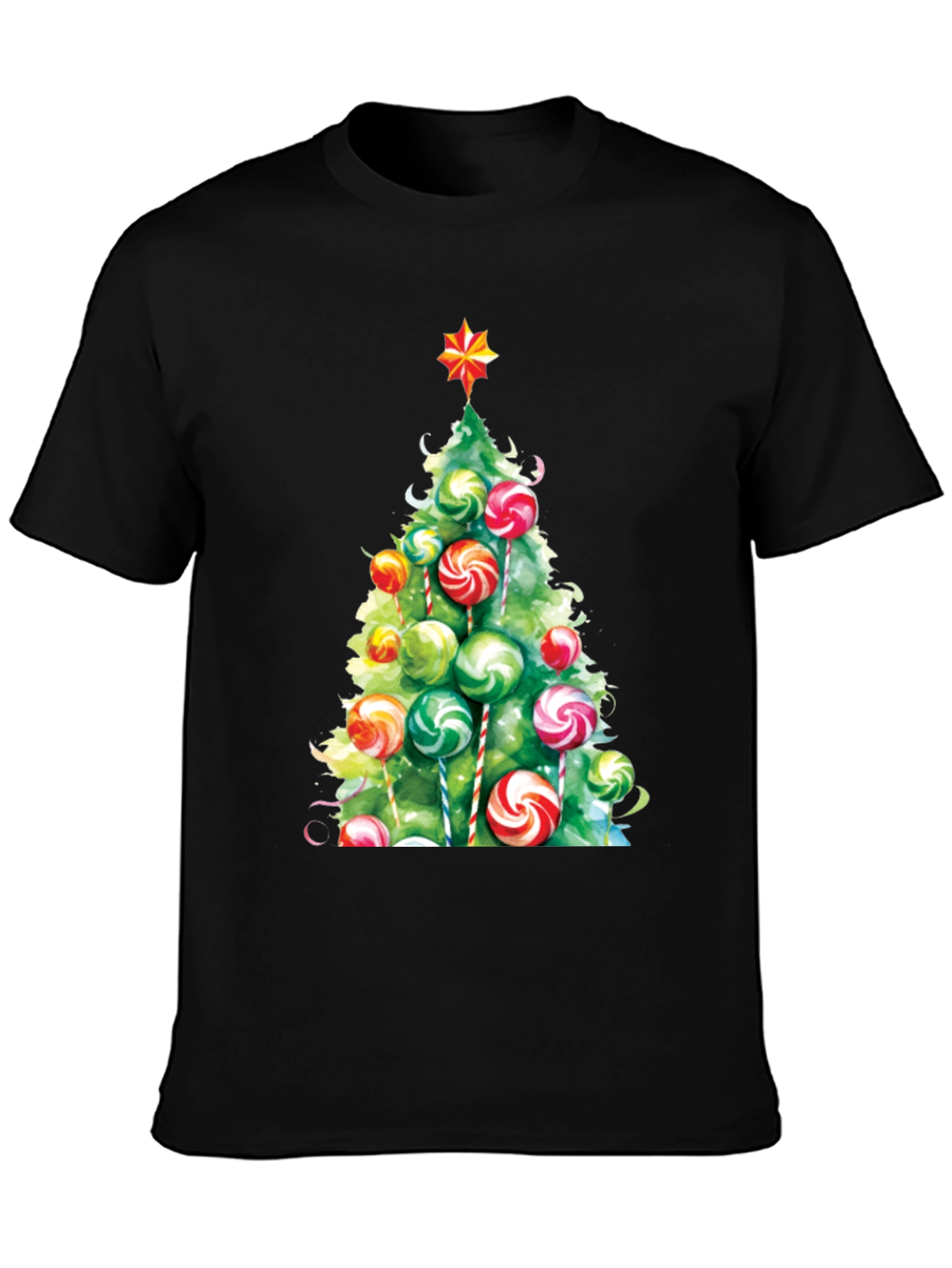 Festive Christmas Tree Lollipop Graphic Tee