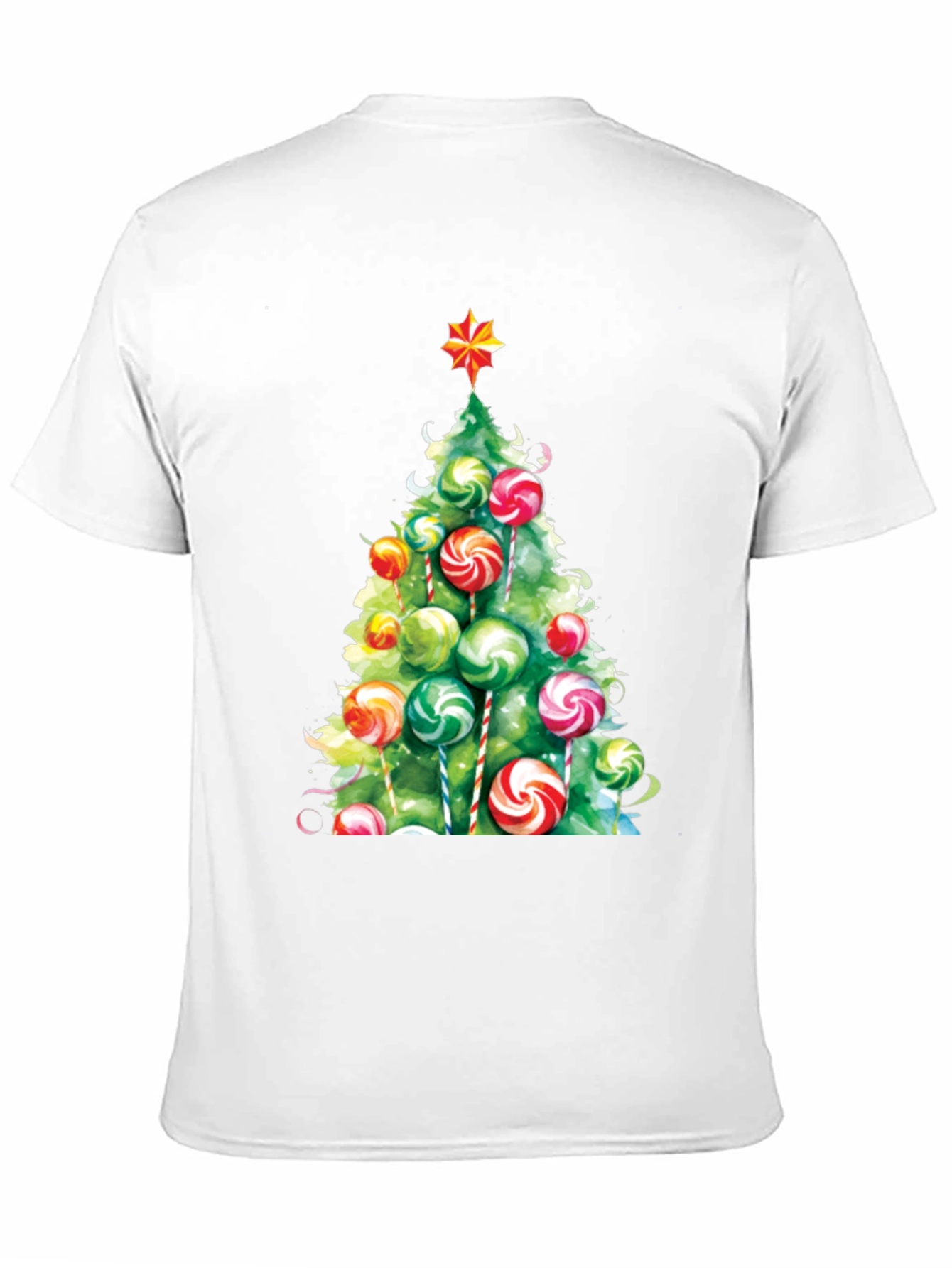 Festive Christmas Tree Lollipop Graphic Tee