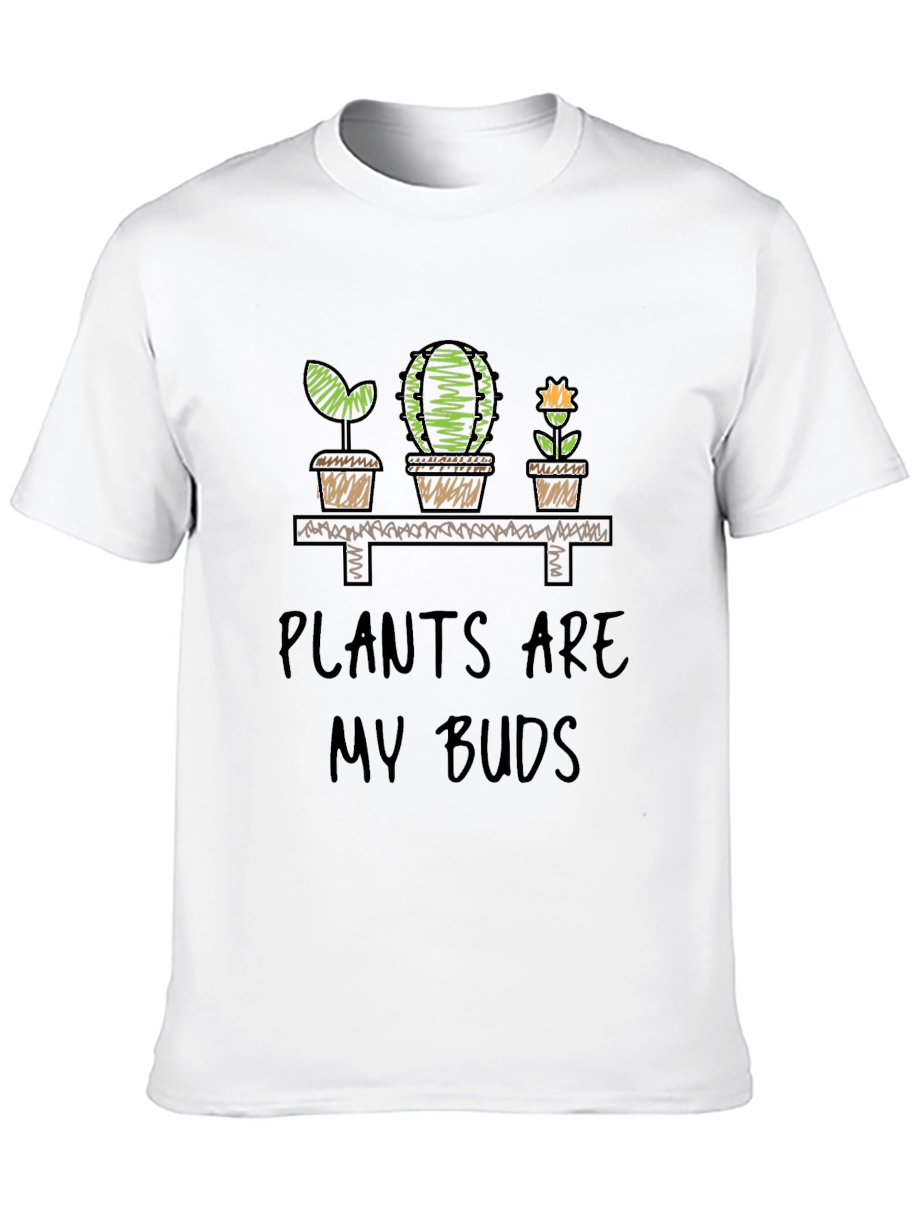 Plants Are My Buds Graphic Tee - Black