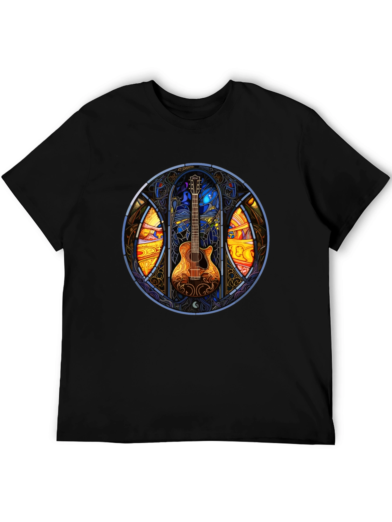 Guitar Stained Glass Art T-Shirt