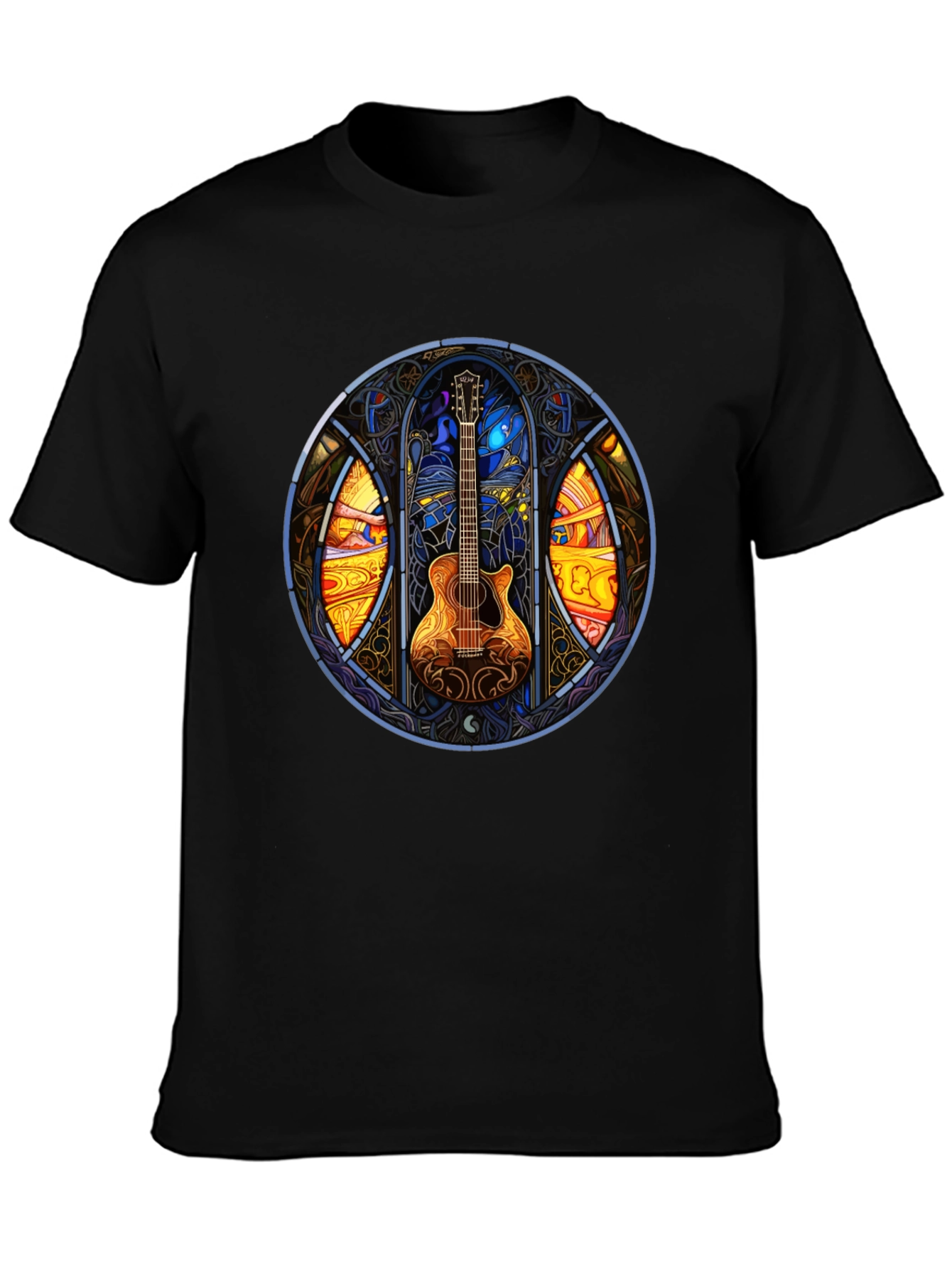 Guitar Stained Glass Art T-Shirt