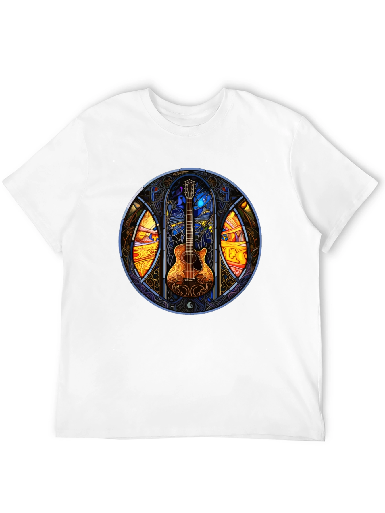 Guitar Stained Glass Art T-Shirt