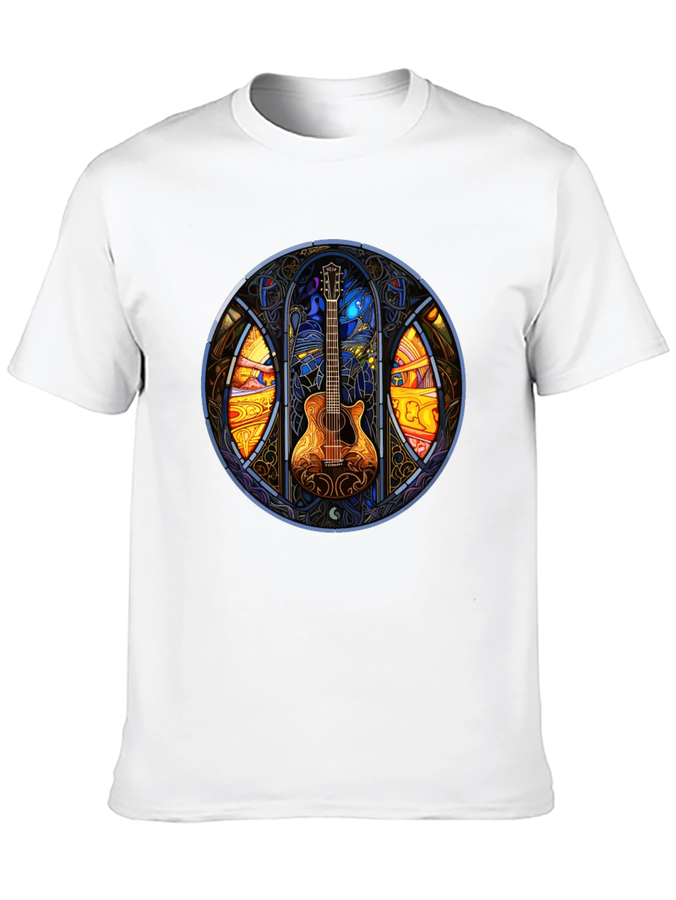 Guitar Stained Glass Art T-Shirt