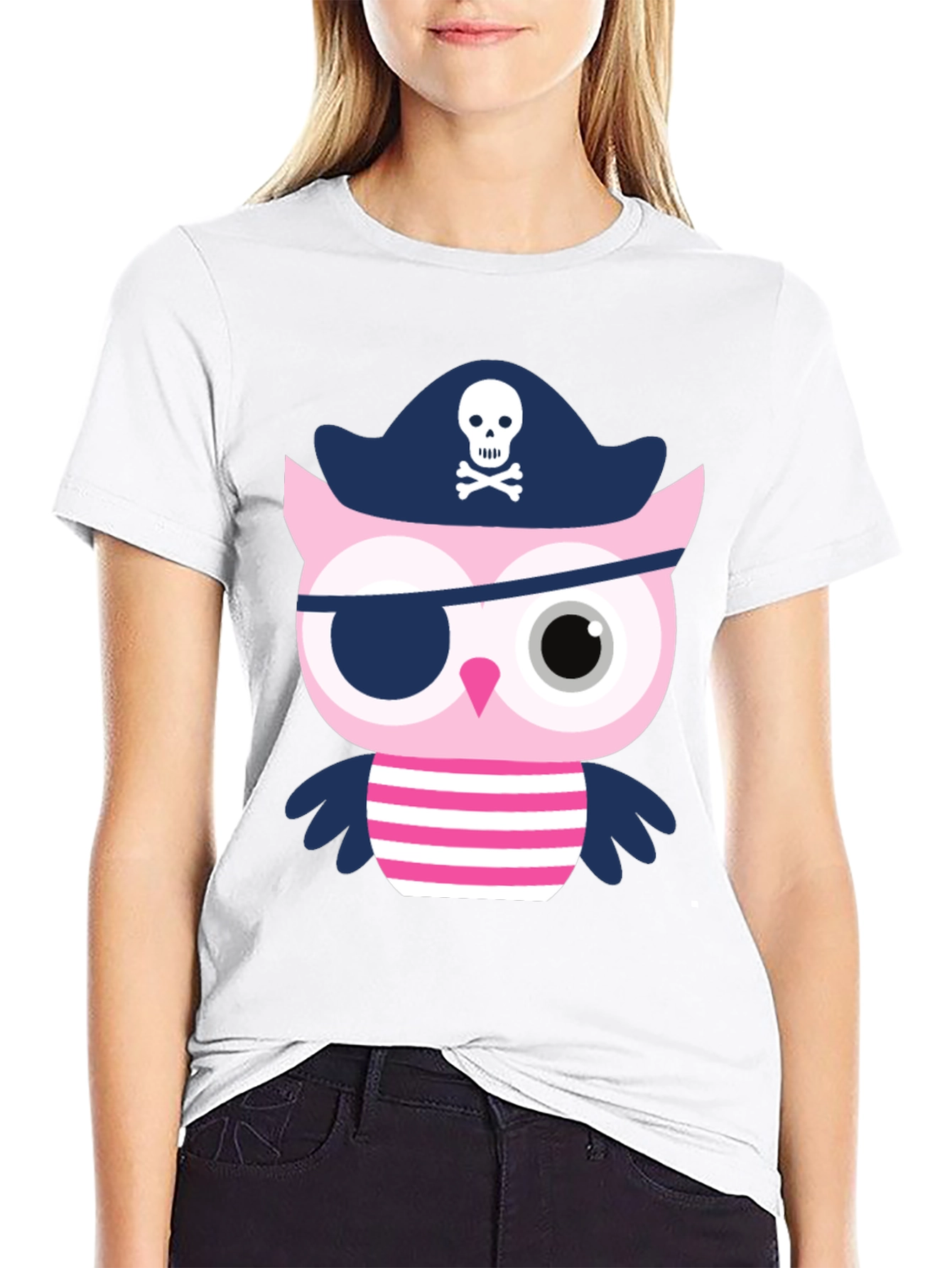 Pirate Owl Graphic Tee - Novelty Print